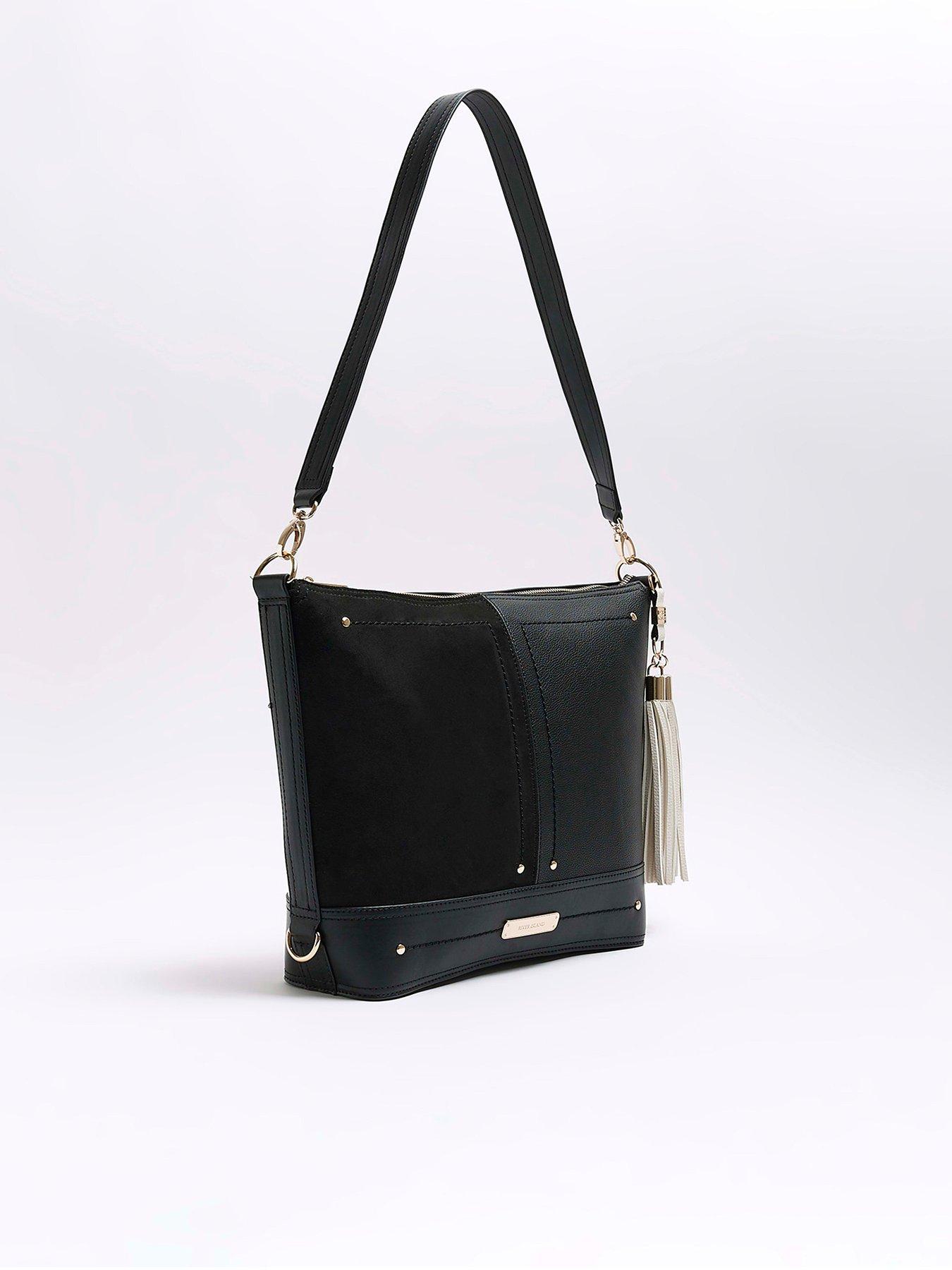 River island black suede on sale bag