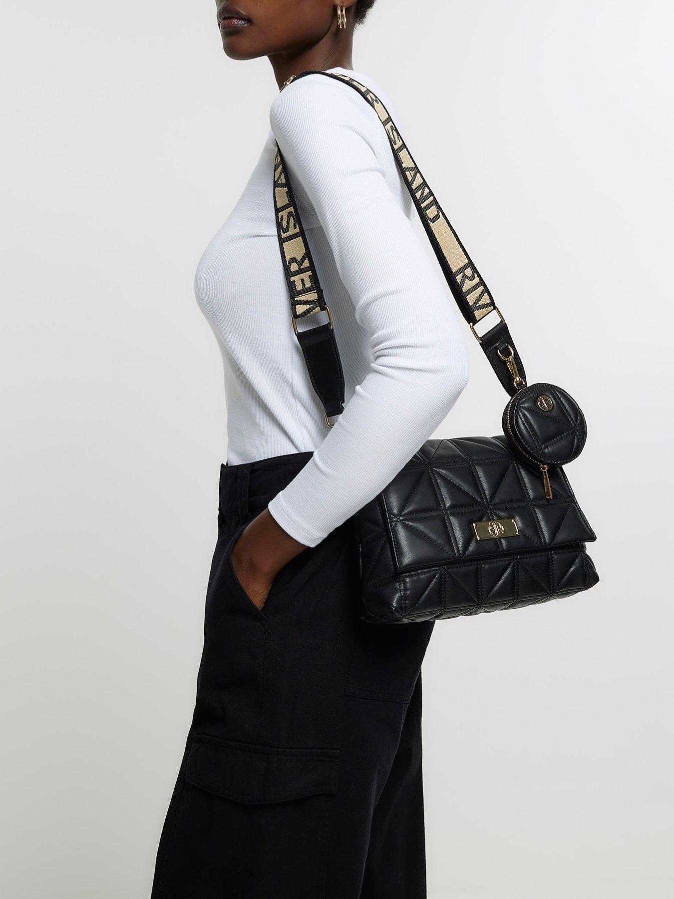 River Island Quilted Cross Body Bag Black Very