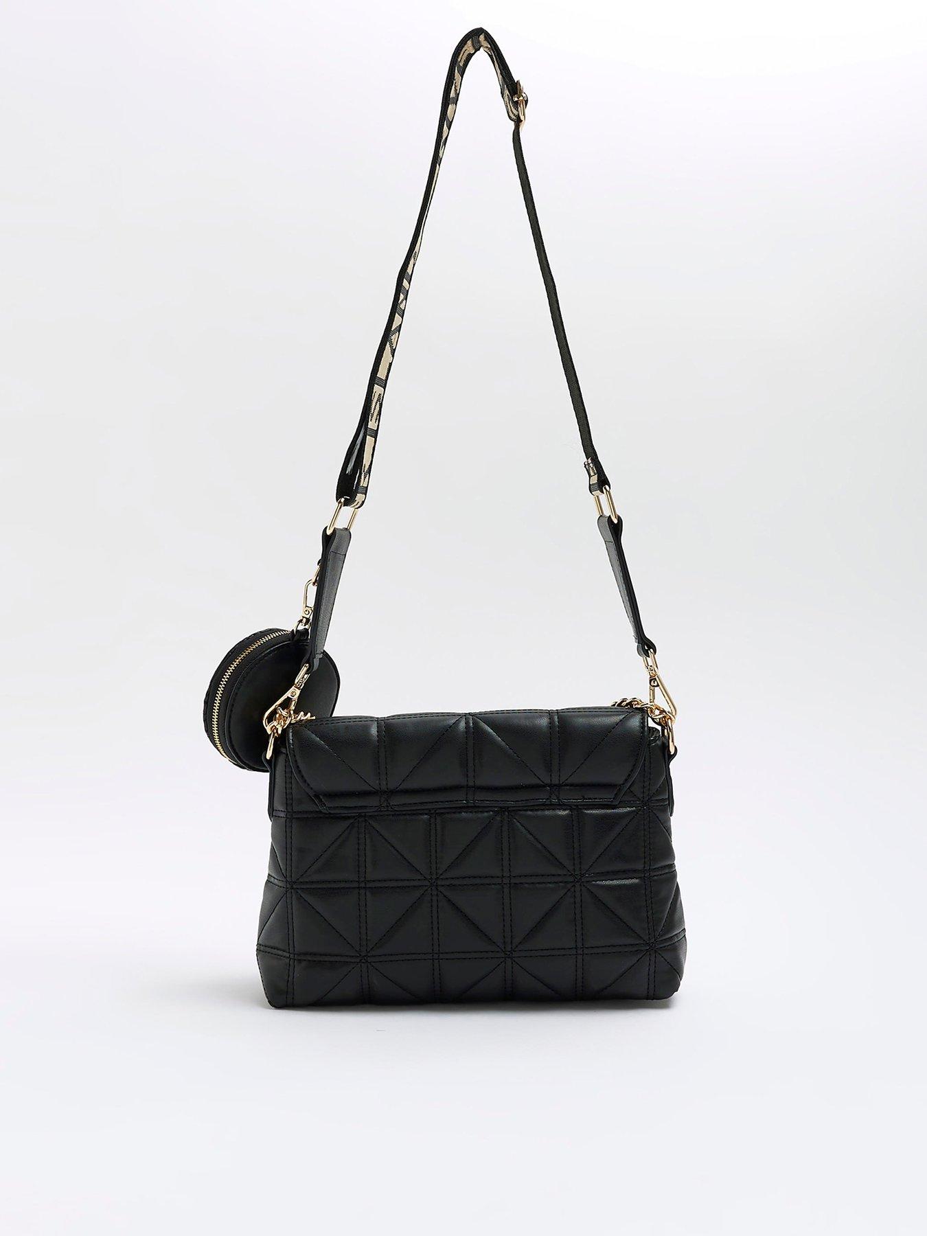 River Island Quilted Cross Body Bag Black Very