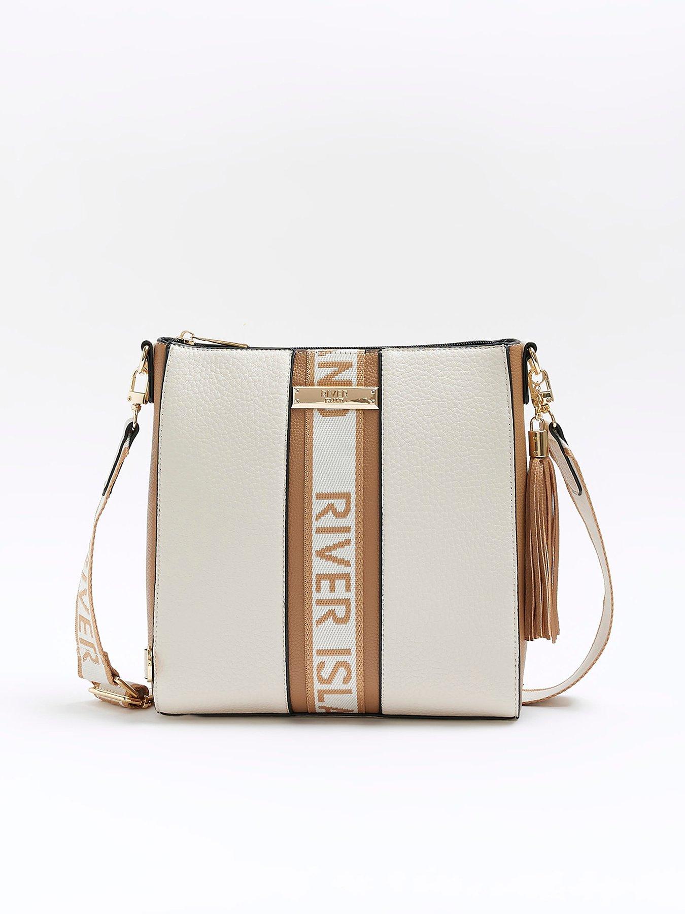 Full Printed Fashion Faux Pearl Contrast Color Flap Crossbody Bag
