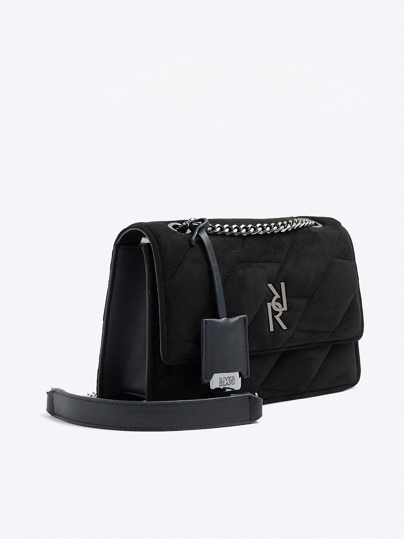 River island shoulder hot sale bag black