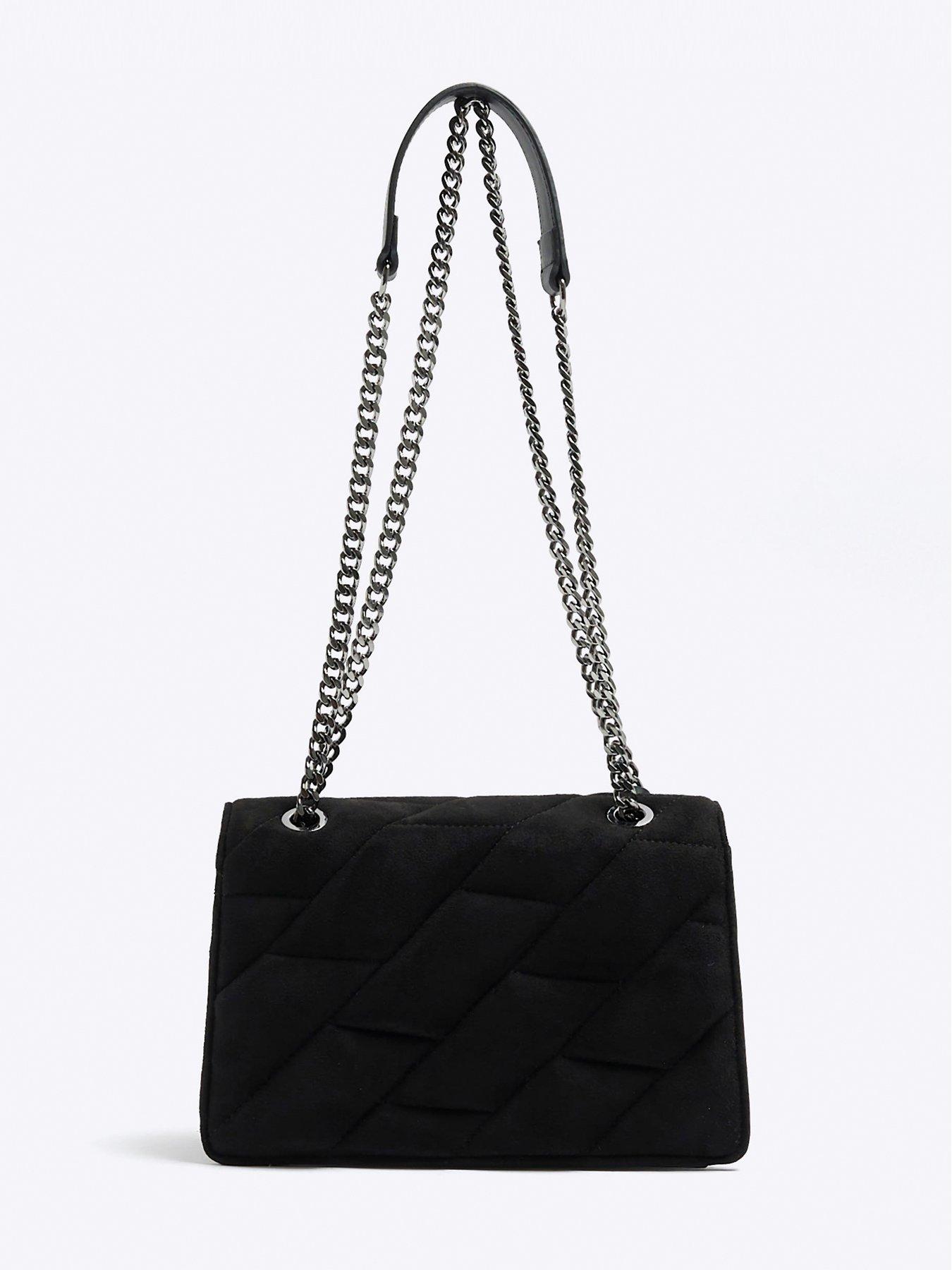 Suedette Shoulder Bag Black