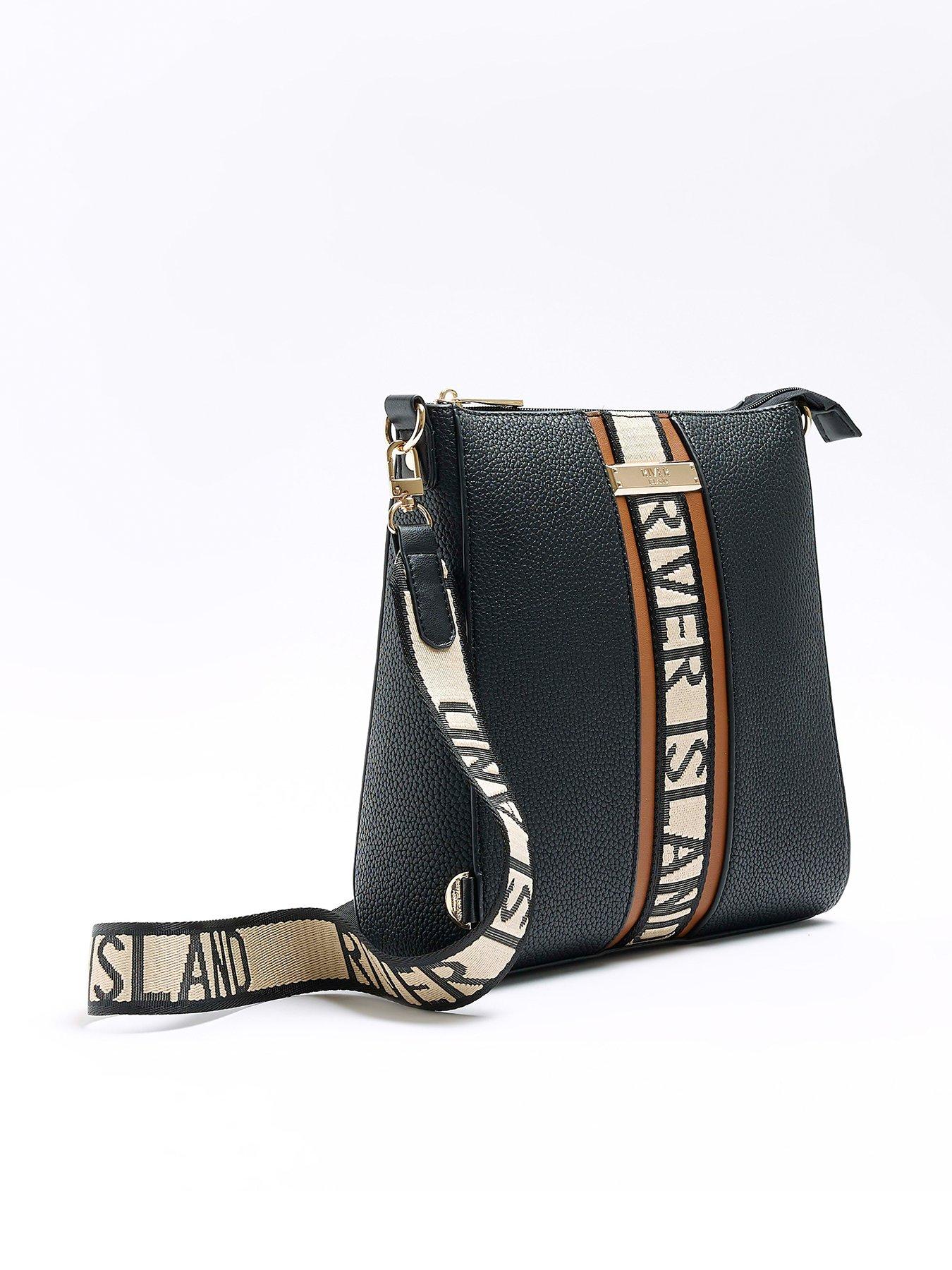 River island black sale messenger bag