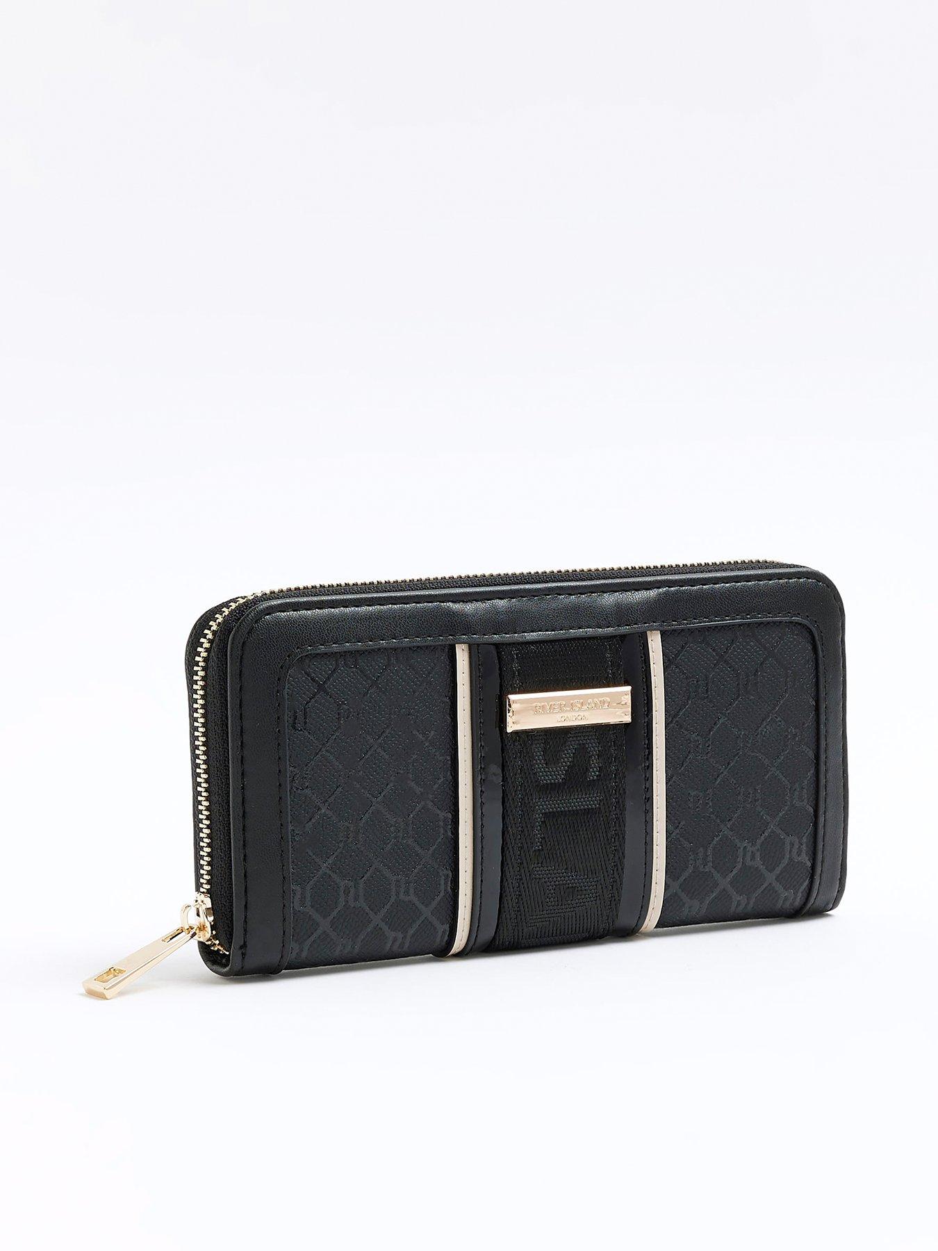 River Island Black Ri Monogram Shoulder Bag