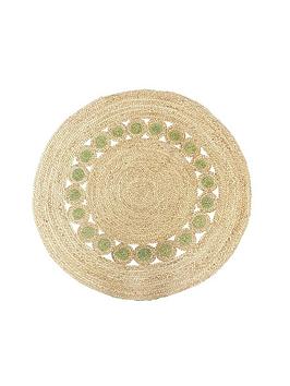 Product photograph of Esselle Naturelle Prestwich Olive Circle Hand-braided Rug from very.co.uk