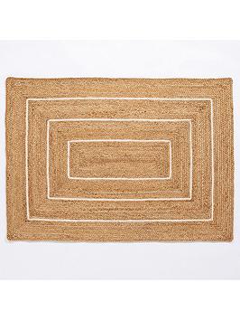 Product photograph of Esselle Naturelle Prestbury Natural Border Hand-braided Rug from very.co.uk