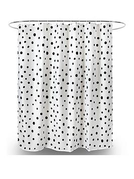 Product photograph of Aqualona Dalmatian Dots Shower Curtain from very.co.uk