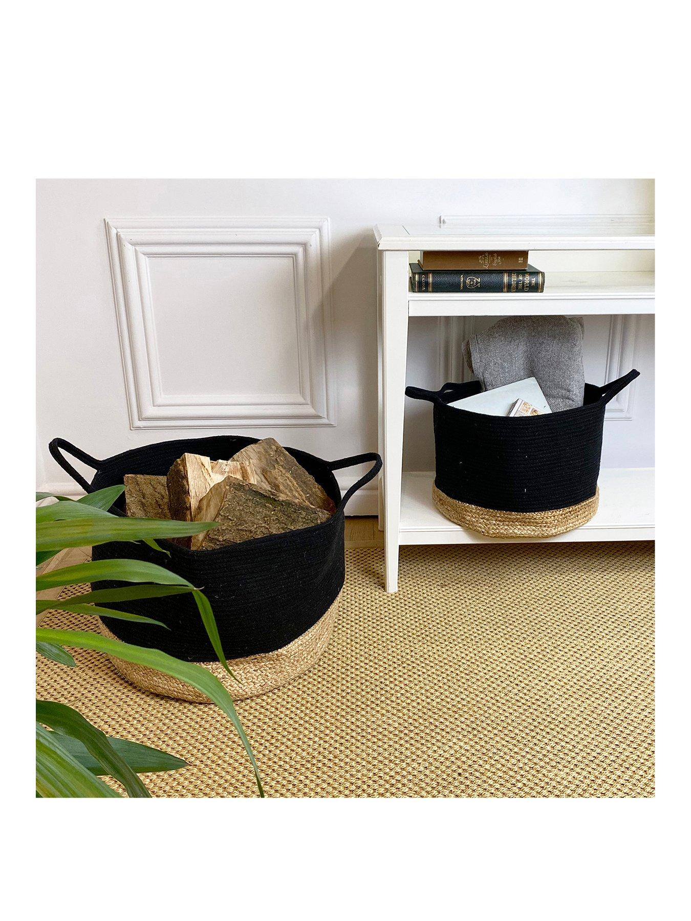 Product photograph of Esselle Beddington Set Of 2 Cotton Jute Baskets from very.co.uk