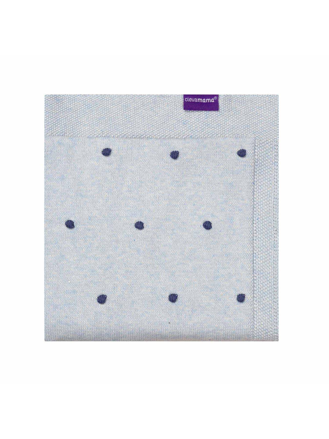 clevamama-knitted-pom-pom-baby-blanket-nbspcotton-80-x-100-cm-blue