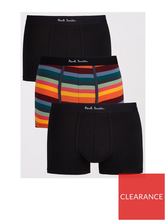 front image of ps-paul-smith-mens-3-pack-trunks-blackmulti