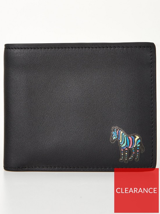 front image of ps-paul-smith-mensnbspzebra-bill-and-coin-wallet-blacknbsp