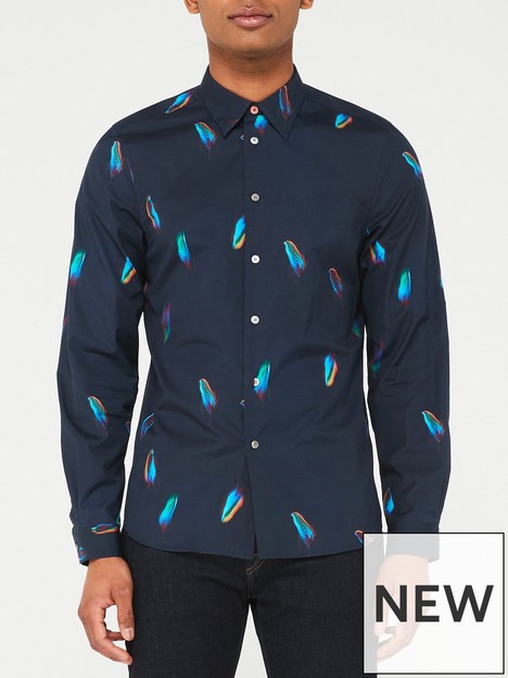 ps-paul-smith-tailored-feather-print-shirt-navy