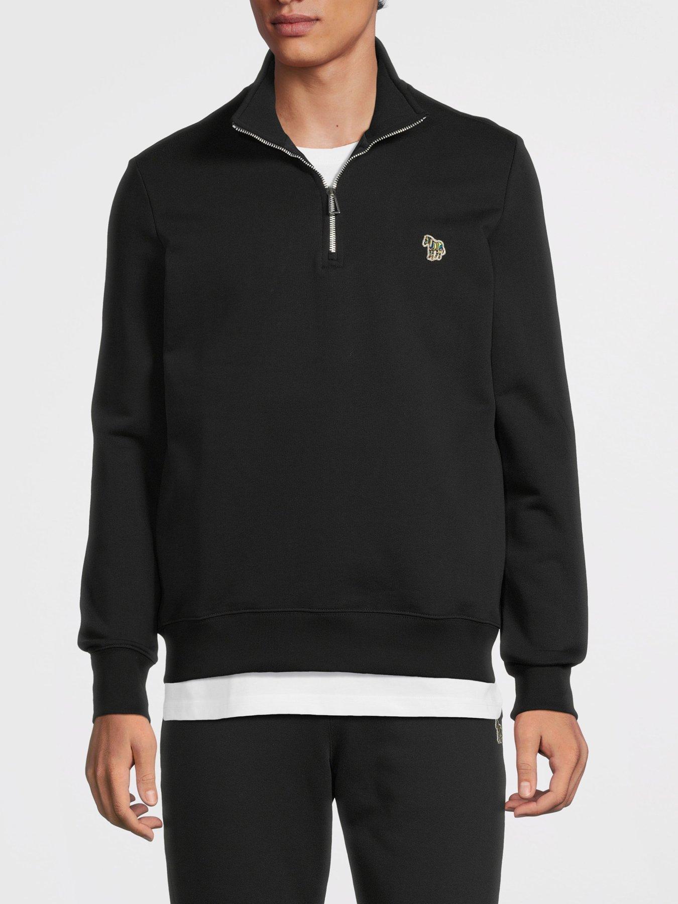 undefined 1/4 Zip Sweat Top - Black