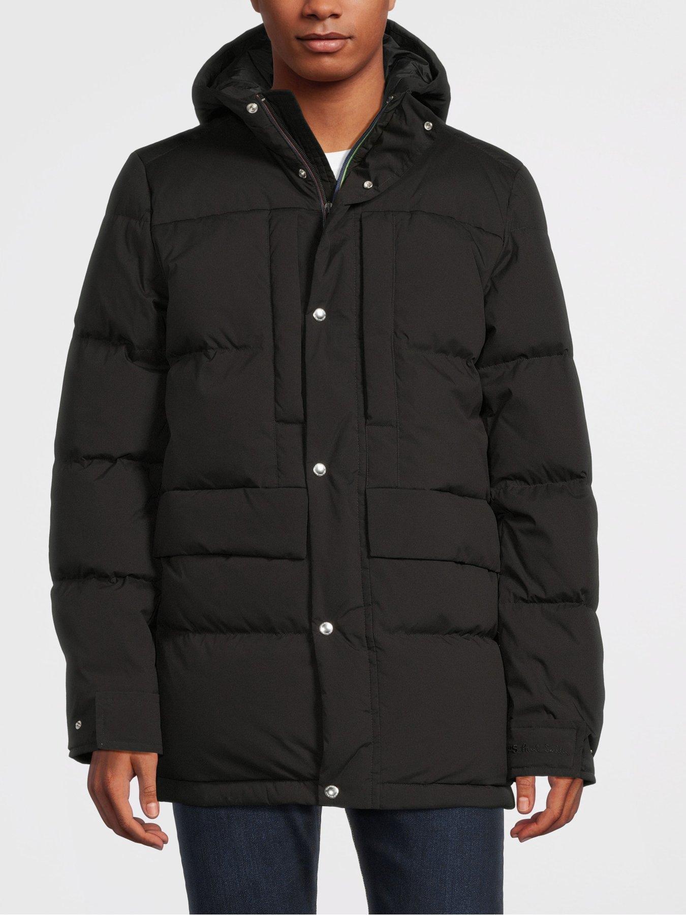 PS PAUL SMITH Hooded Down Parka Coat Black Very