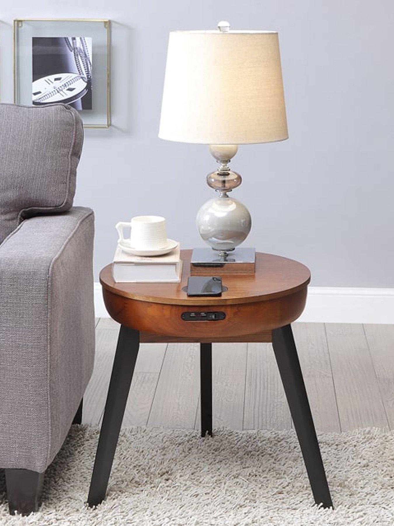 undefined San Francisco Smart Lamp Table - Real Wood Veneer