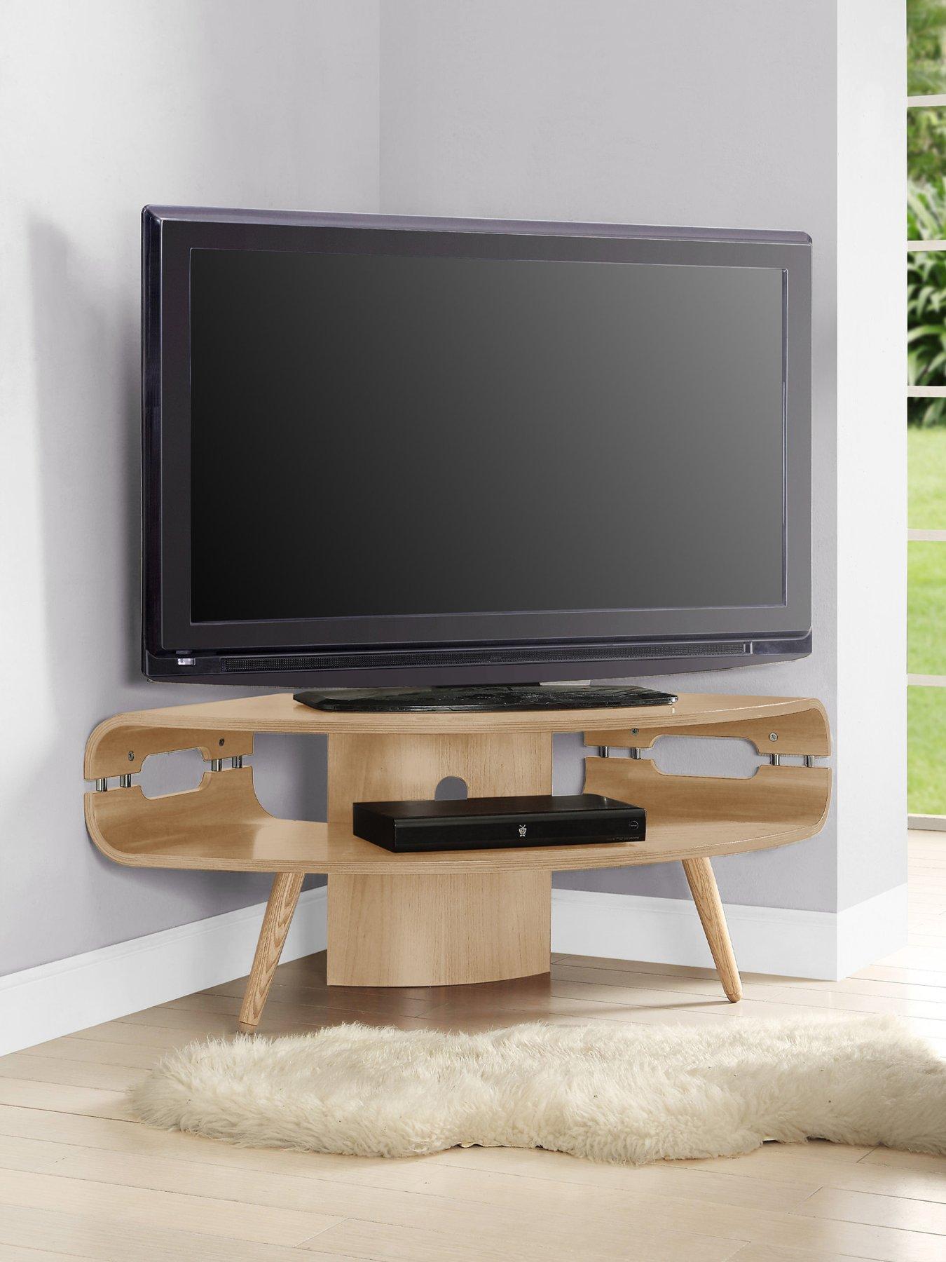 Jual Havana Corner TV Stand - fits up to 50 inch - Real Wood Oak Veneer