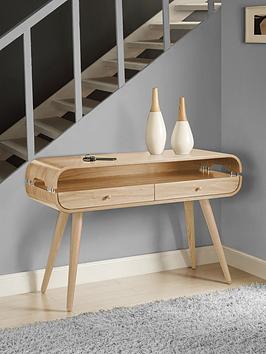 Product photograph of Jual Havana 2 Drawer Console Table - Oak from very.co.uk