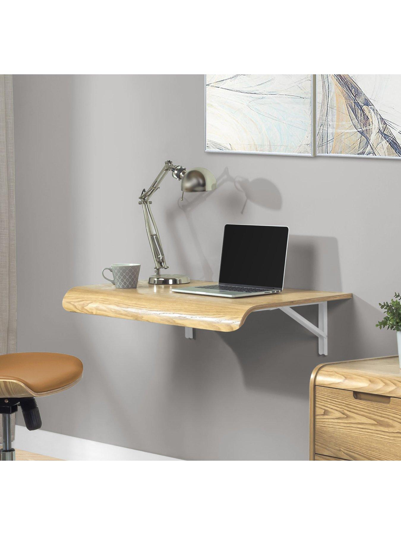 undefined Universal Wall Mounted Drop Desk - 75 cm - Real Wood Veneer