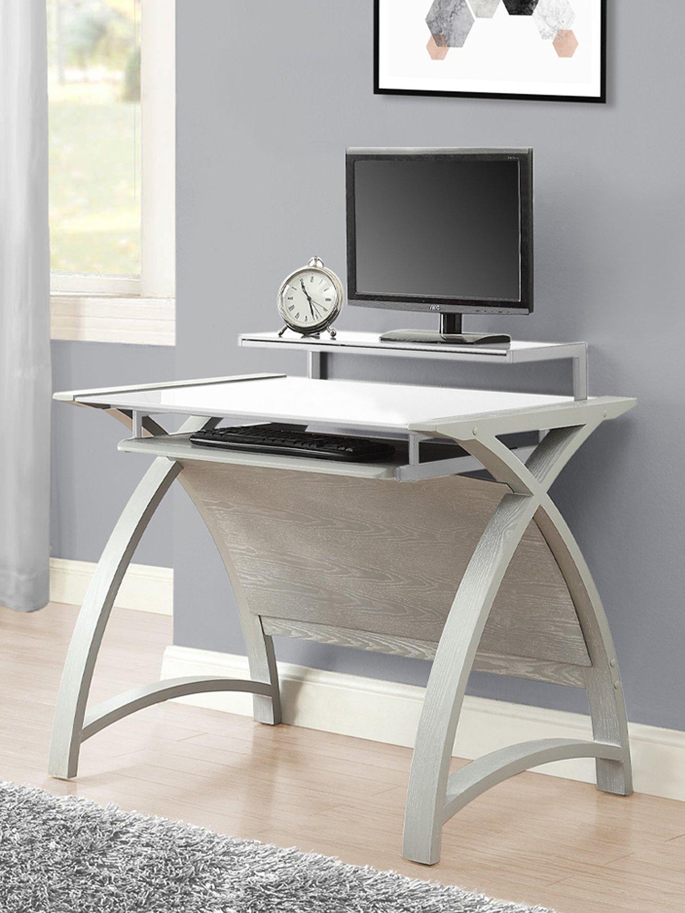 undefined Helsinki Desk With Pull Out Shelf - Real Wood Veneer