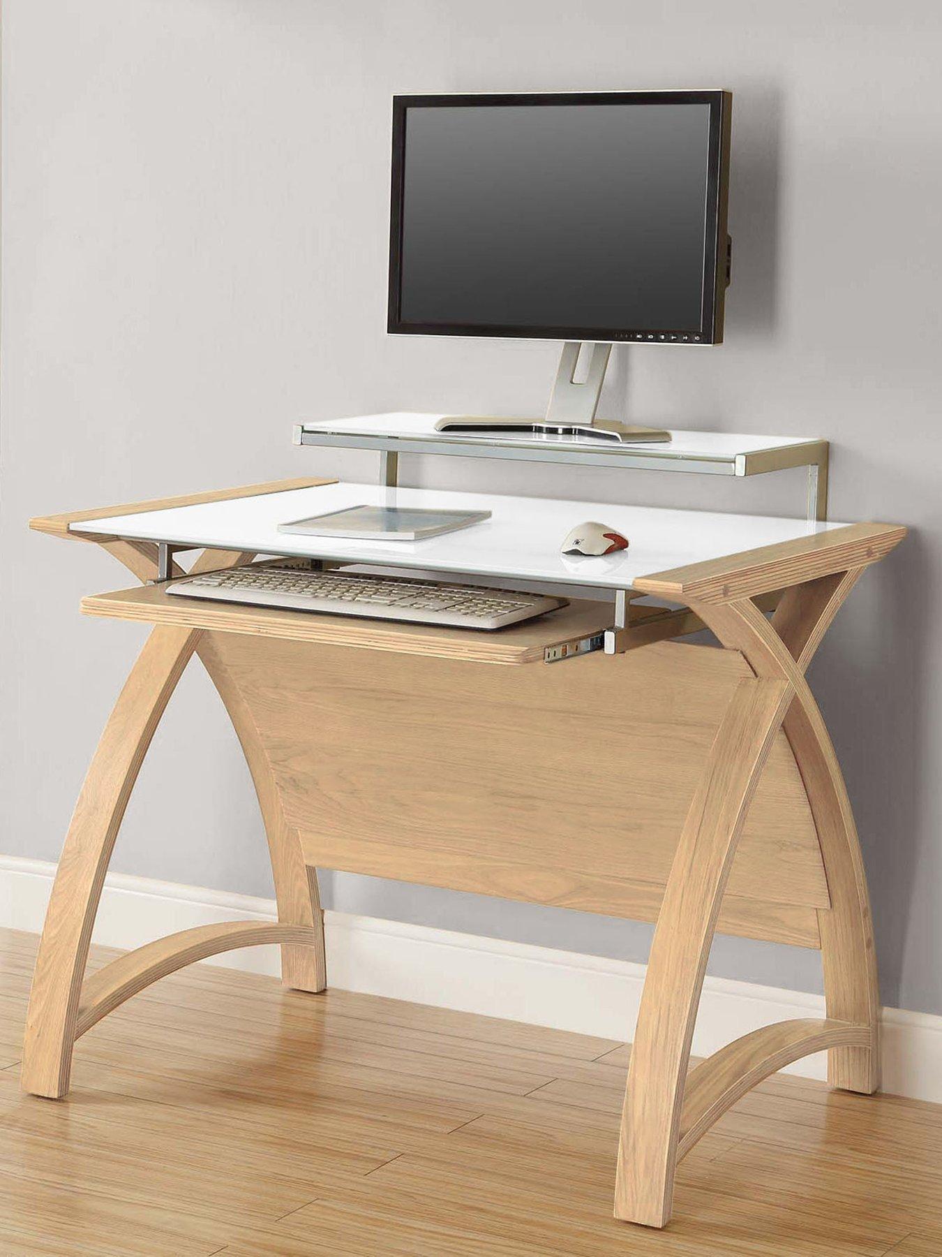 undefined Helsinki Desk With Pull Out Shelf - Real Wood Veneer