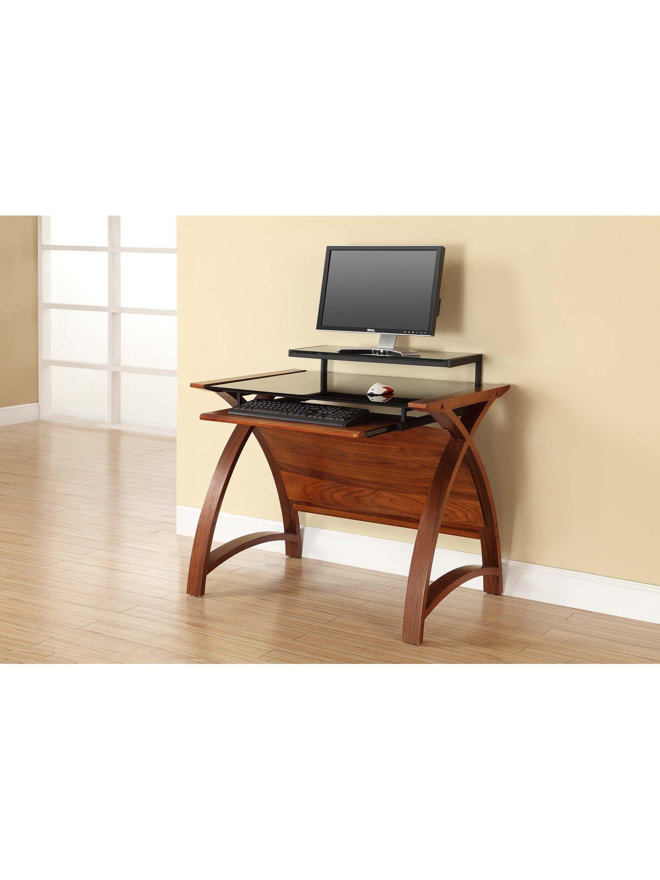 undefined Helsinki Desk With Pull Out Shelf - Real Wood Veneer