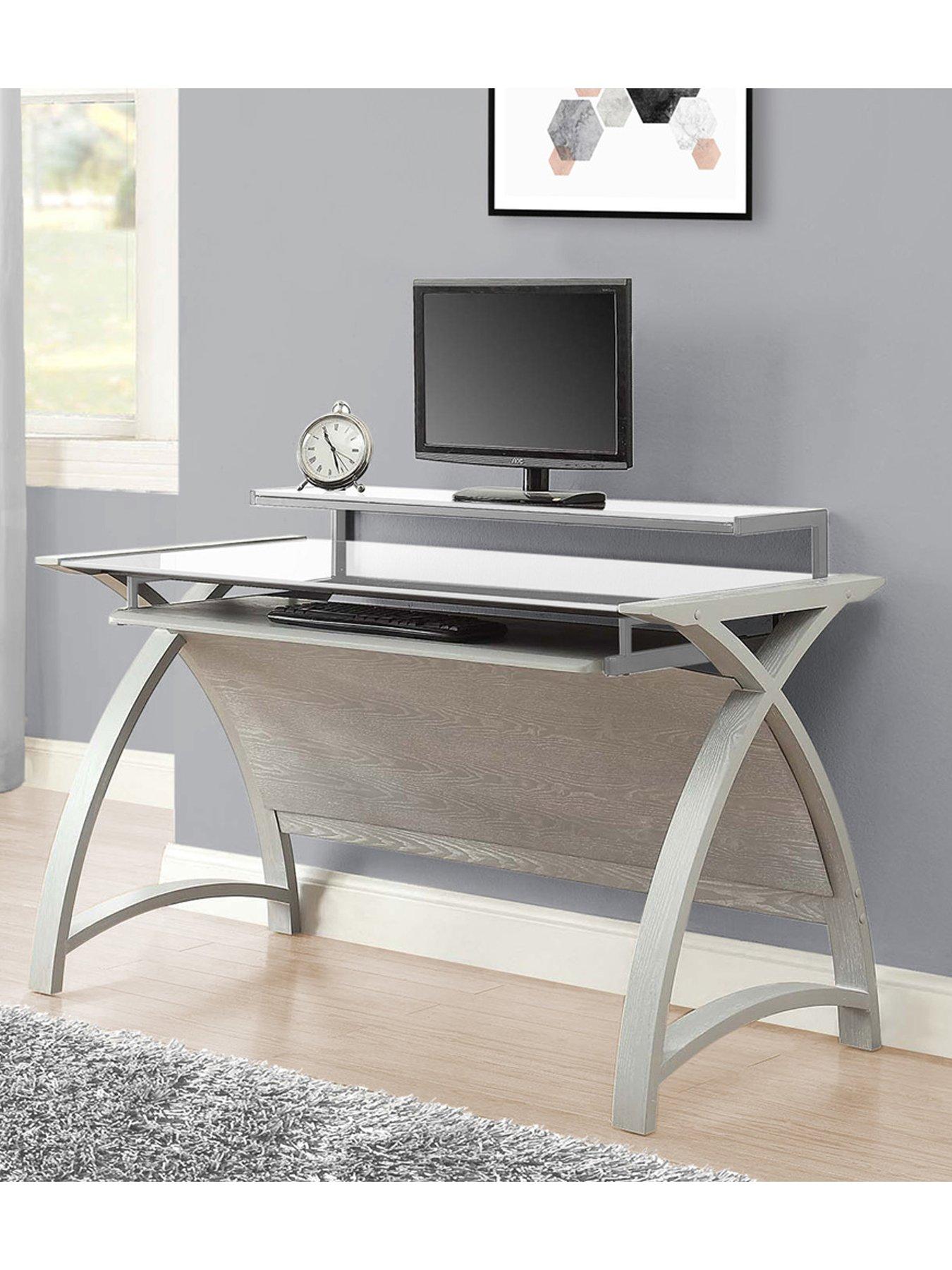 undefined Helsinki Large Desk With Pull Out Shelf - Real Wood Veneer