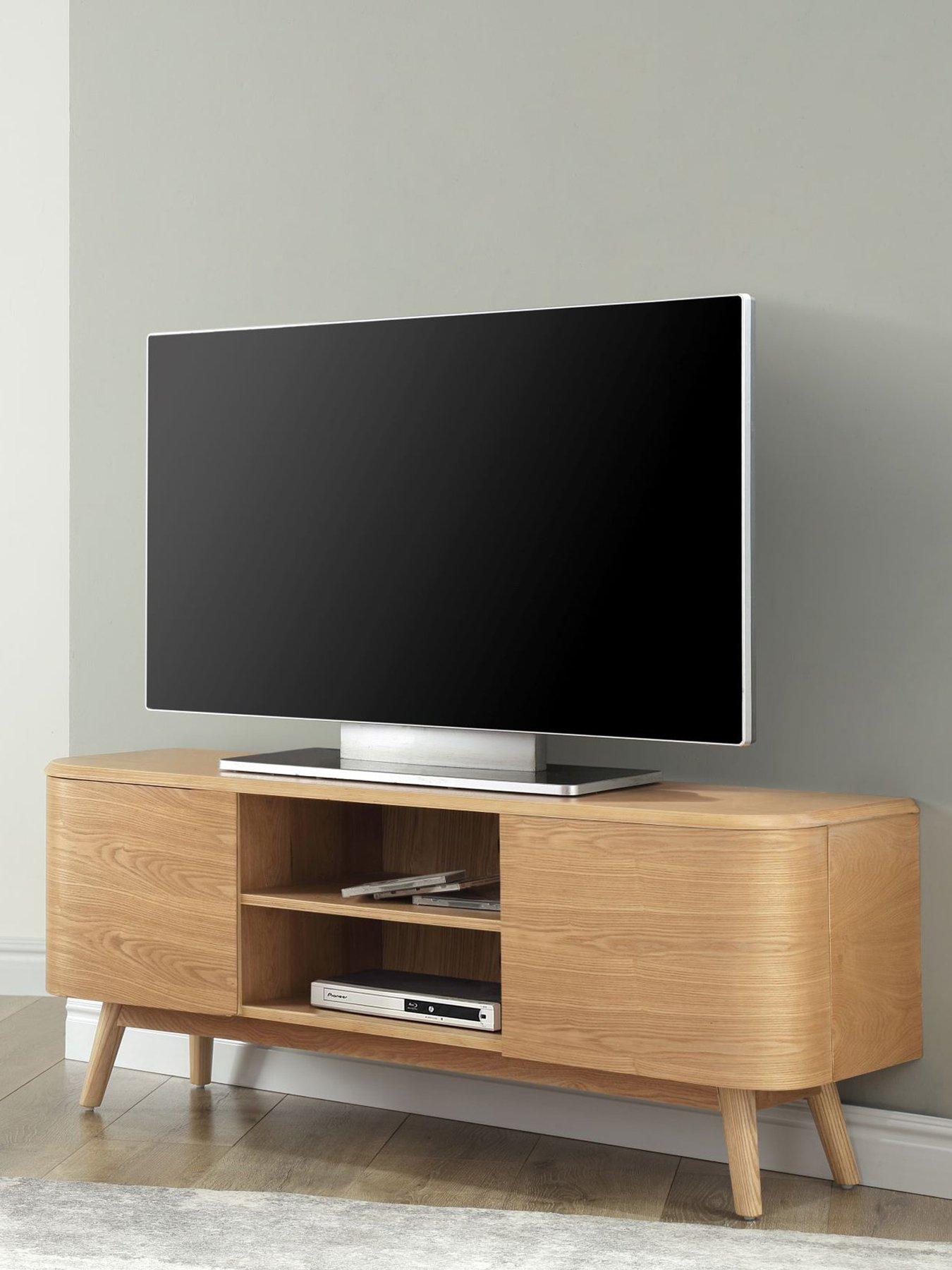 undefined Oslo 2 Door TV Stand  - Real Wood Oak Veneer