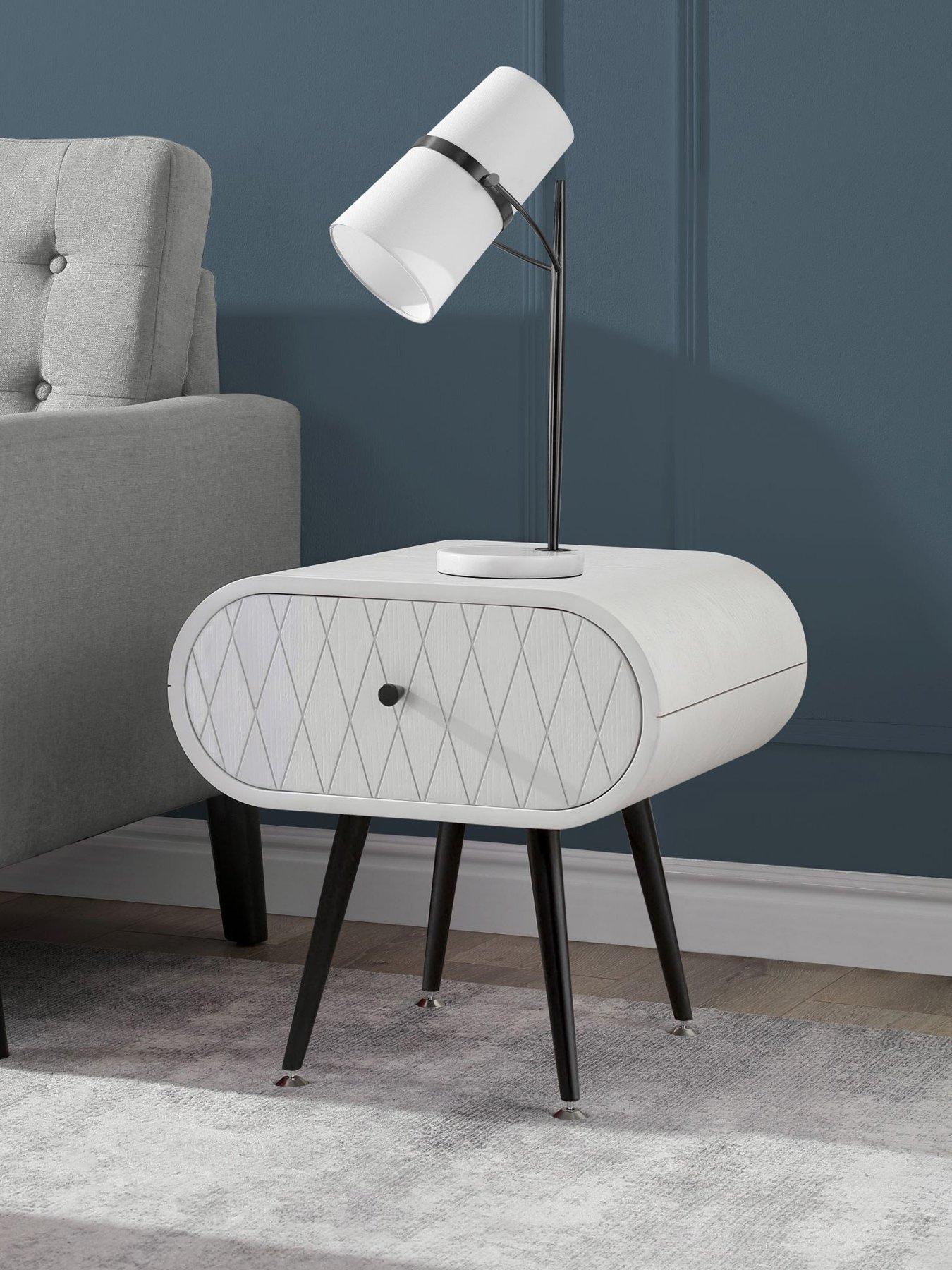 Jual Astana Lamp Table - Grey - Real Wood Veneer