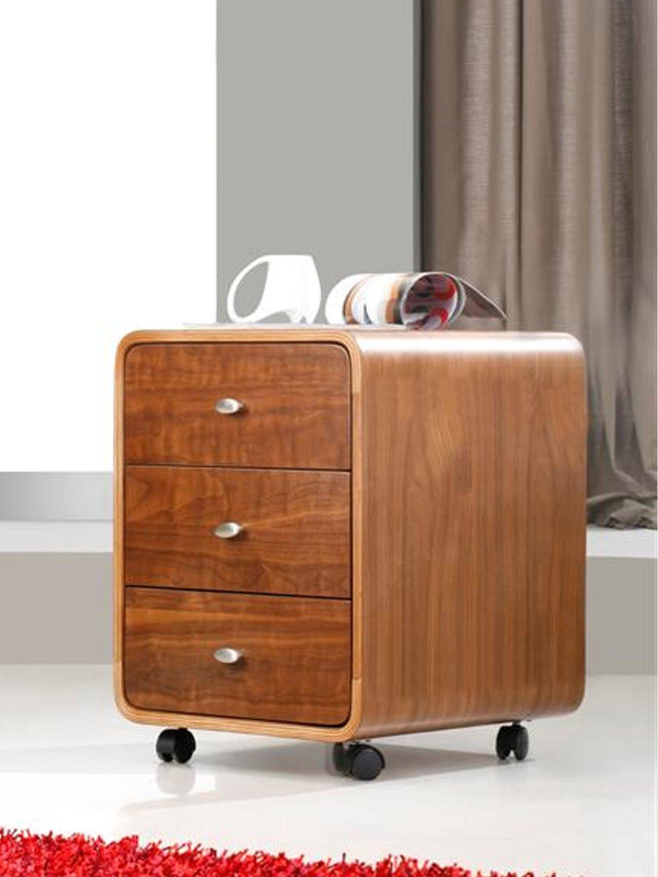 undefined Helsinki 3 Drawer Side Table - Real Wood Veneer