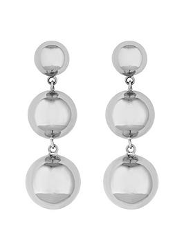 jon richard   silver plated polished orb earrings, silver, women