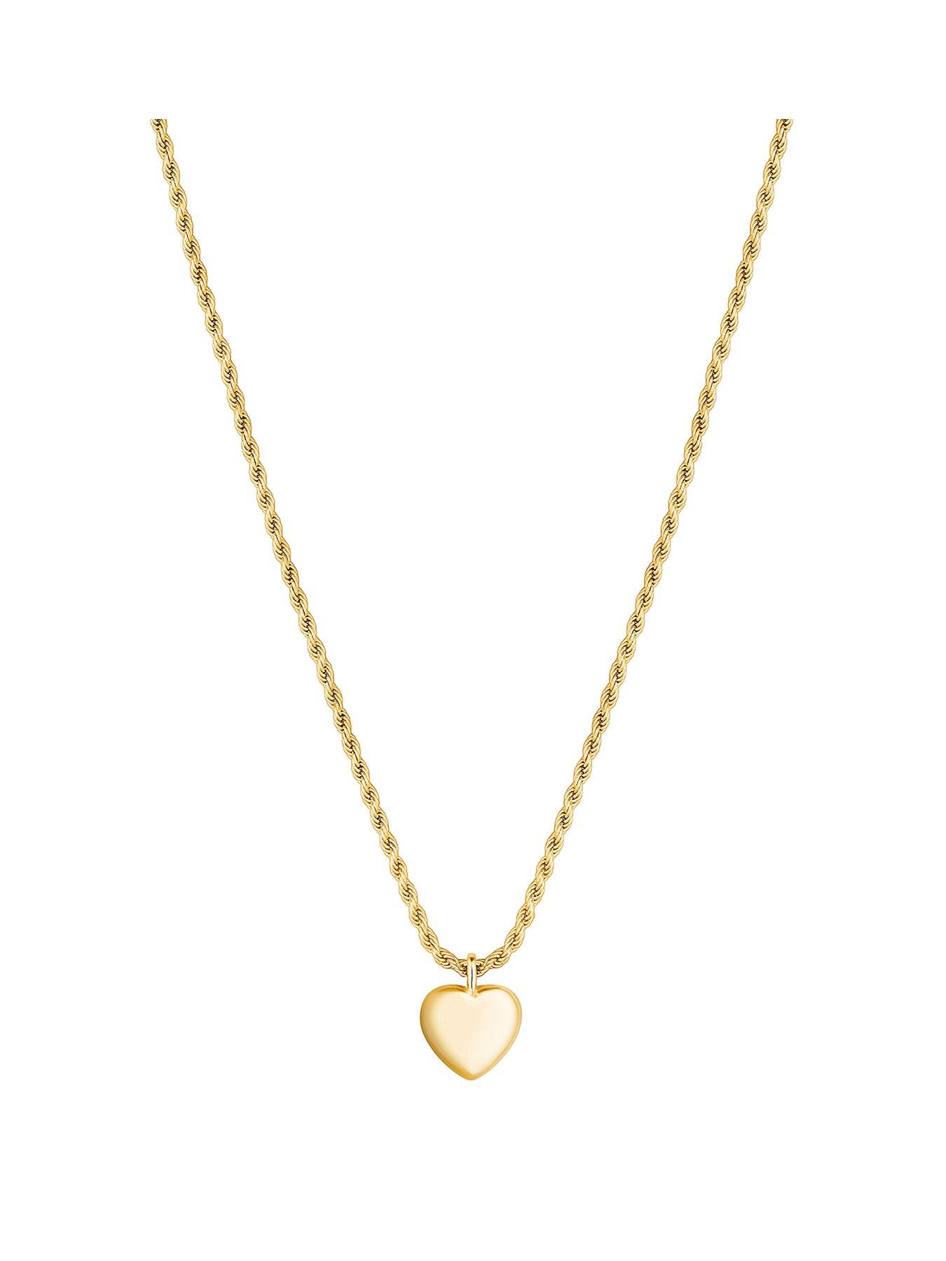Product photograph of Simply Silver Gold Plated Sterling Silver 925 Polished Heart Necklace from very.co.uk