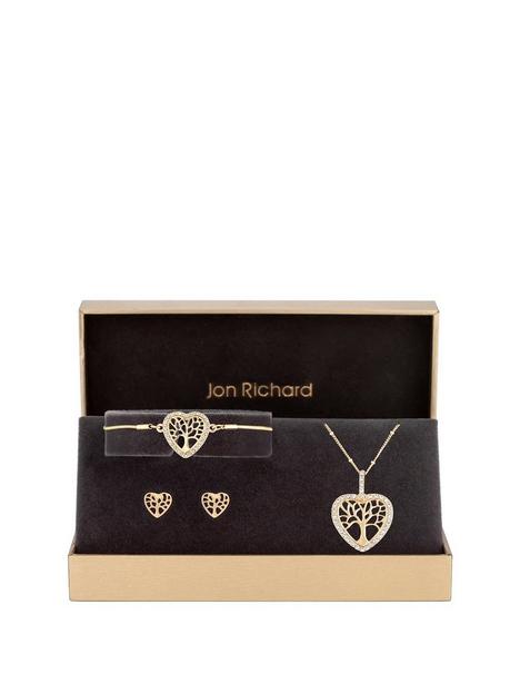 jon-richard-rose-gold-plated-tree-of-love-heart-trio-set-gift-boxed
