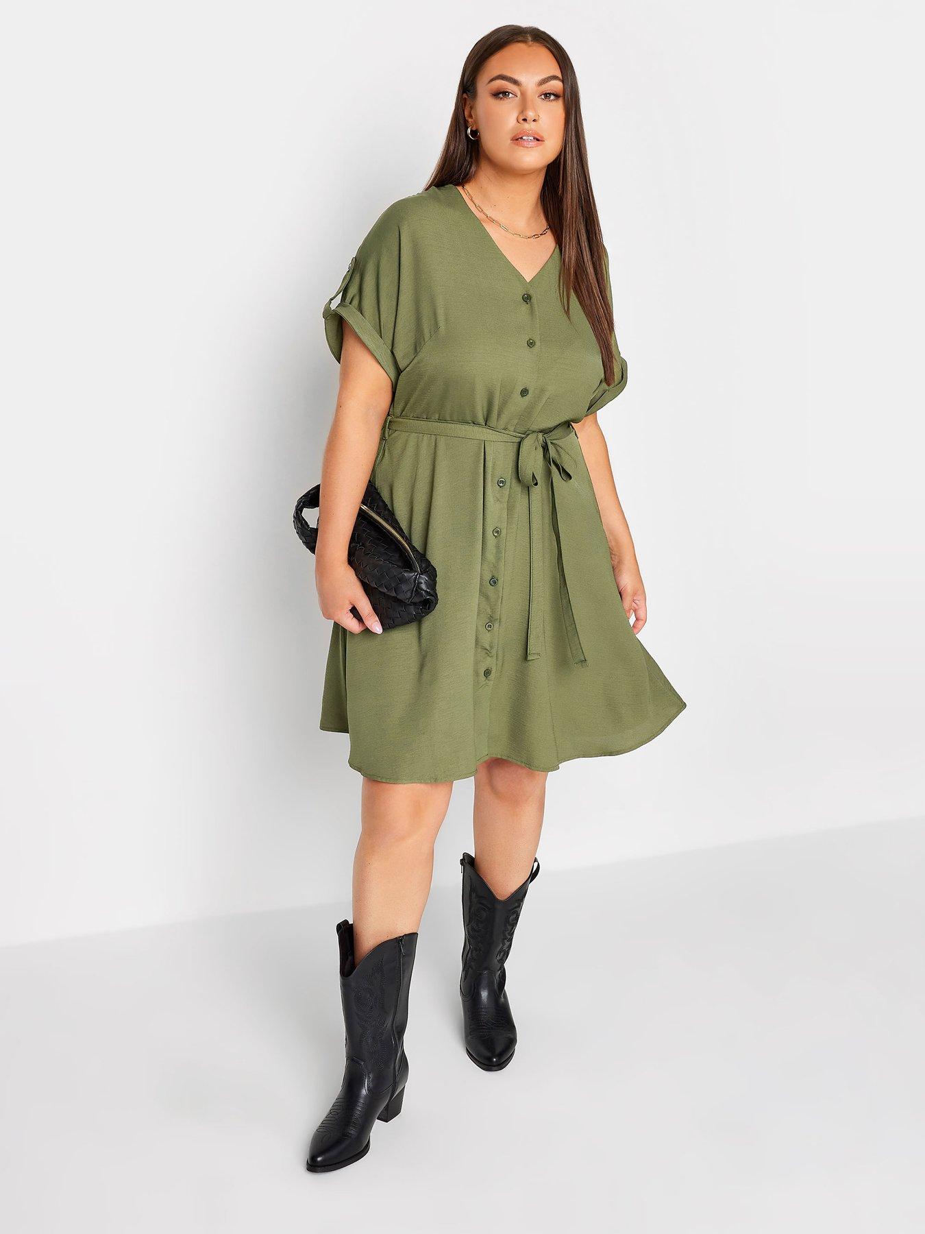 Yours Utility Shirt Dress Khaki very