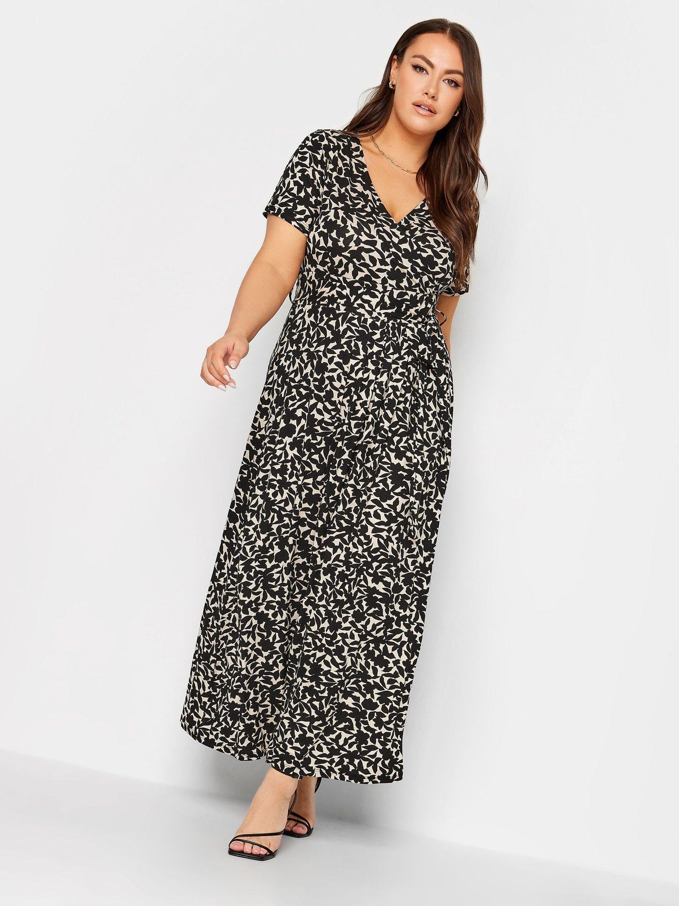 Yours Wrap Dress Mono Silhouette | Very.co.uk