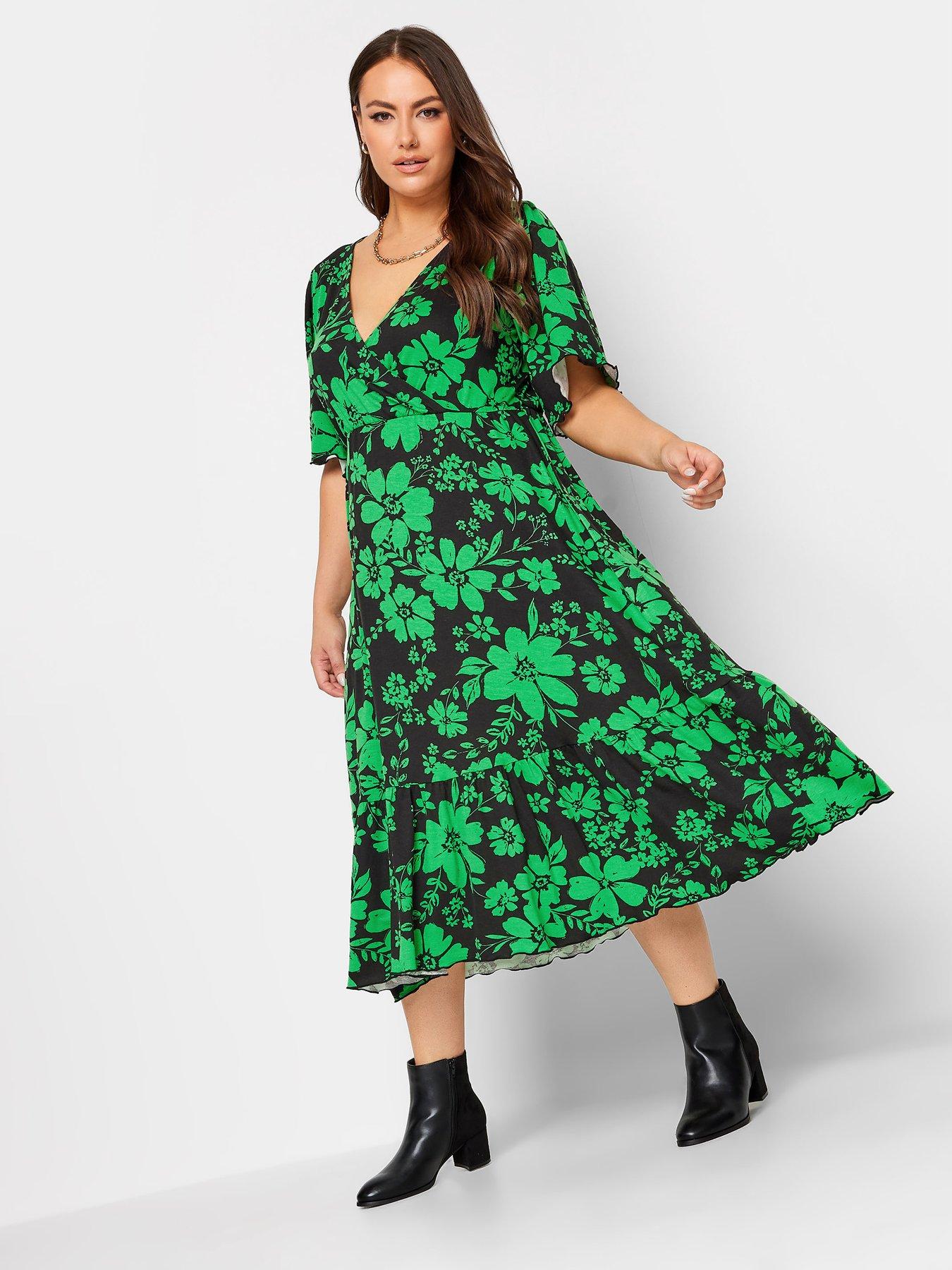 Long green plus outlet size dress