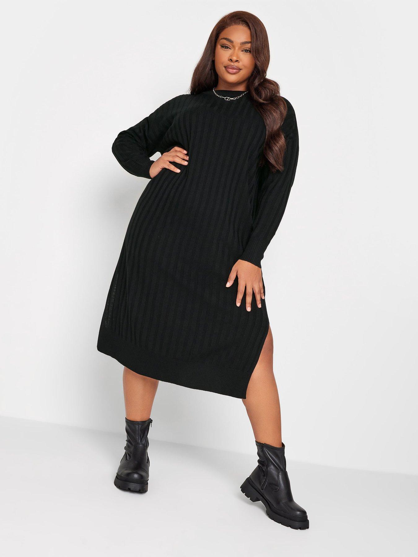 Yours Ribbed Dress Black very