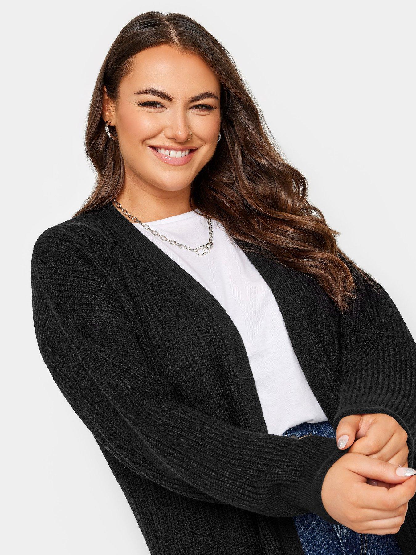Image 4 of 5 of Yours Opp Cardigan Maxi Length - Black