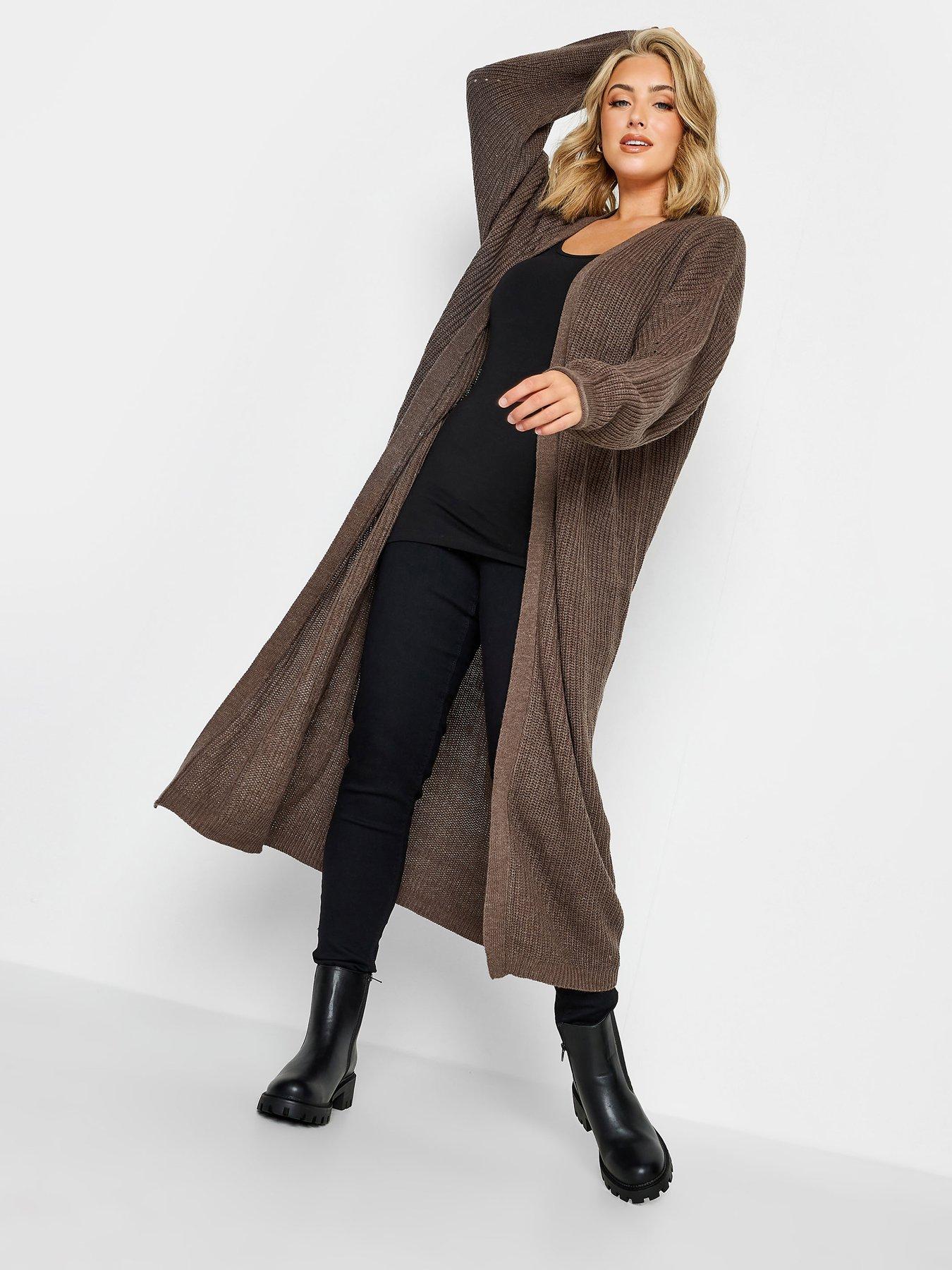Yours Essential Longline Cardi Mocha