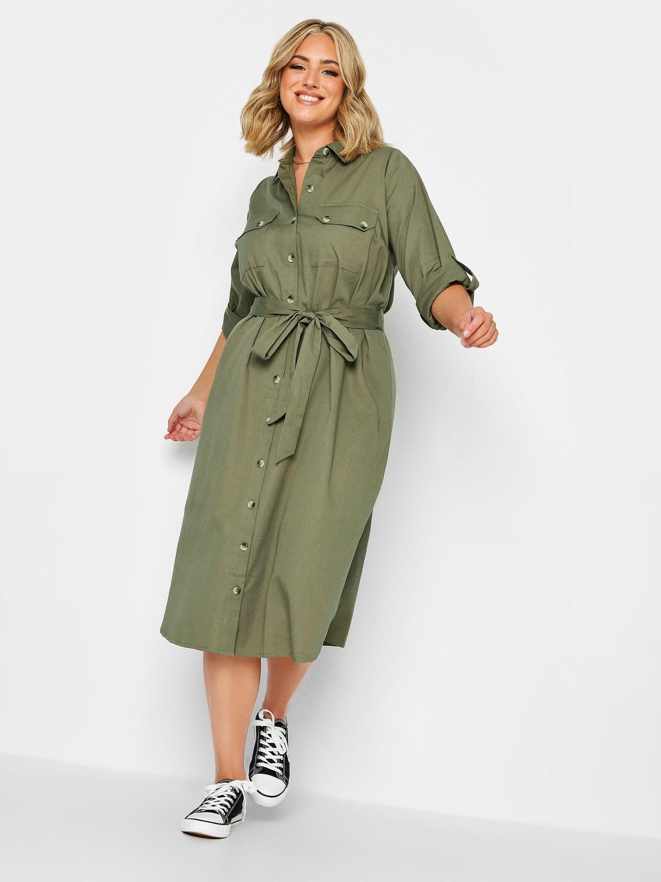 Utility Shirt Dress Khaki