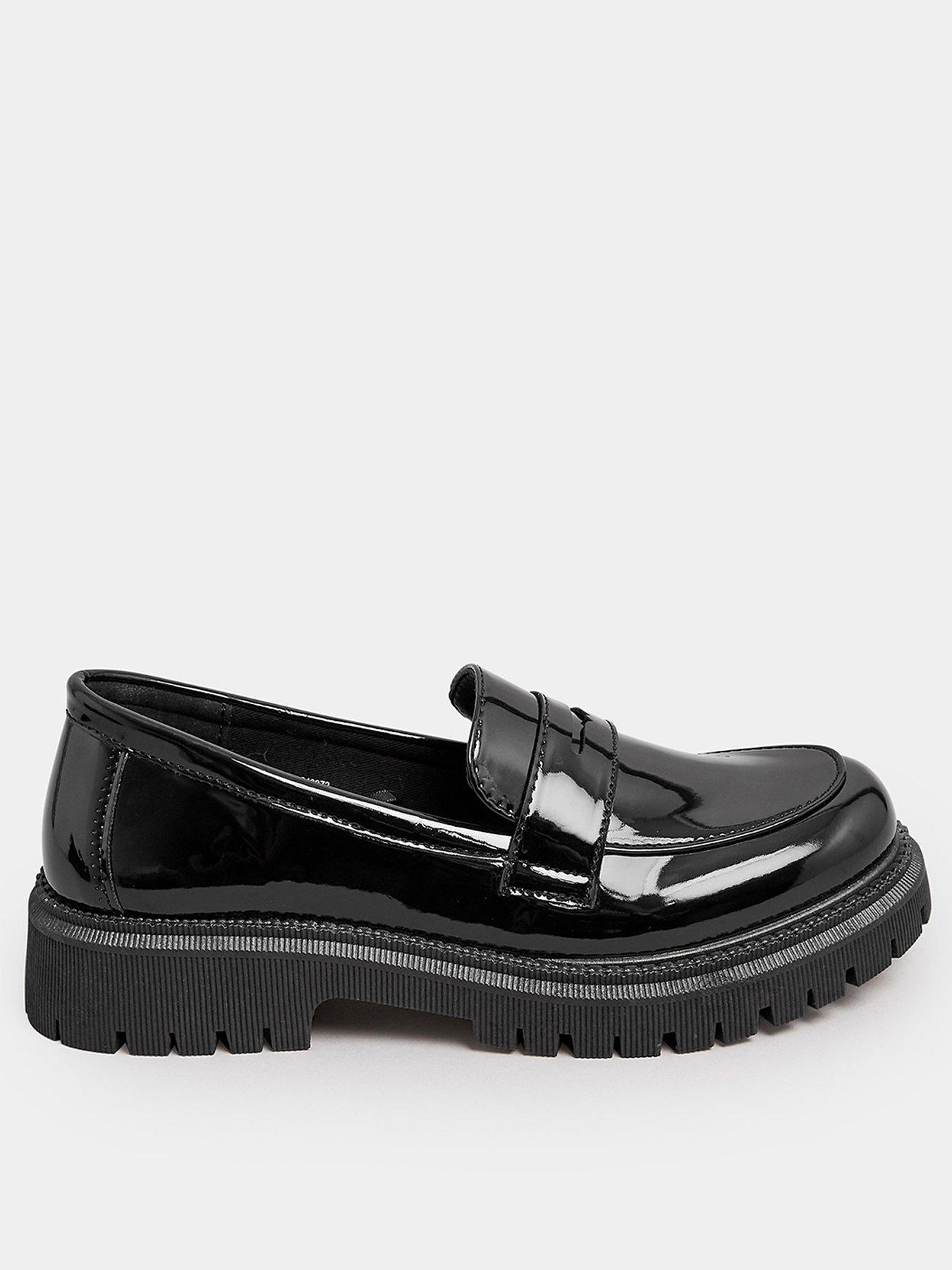 Black patent 2024 platform loafers