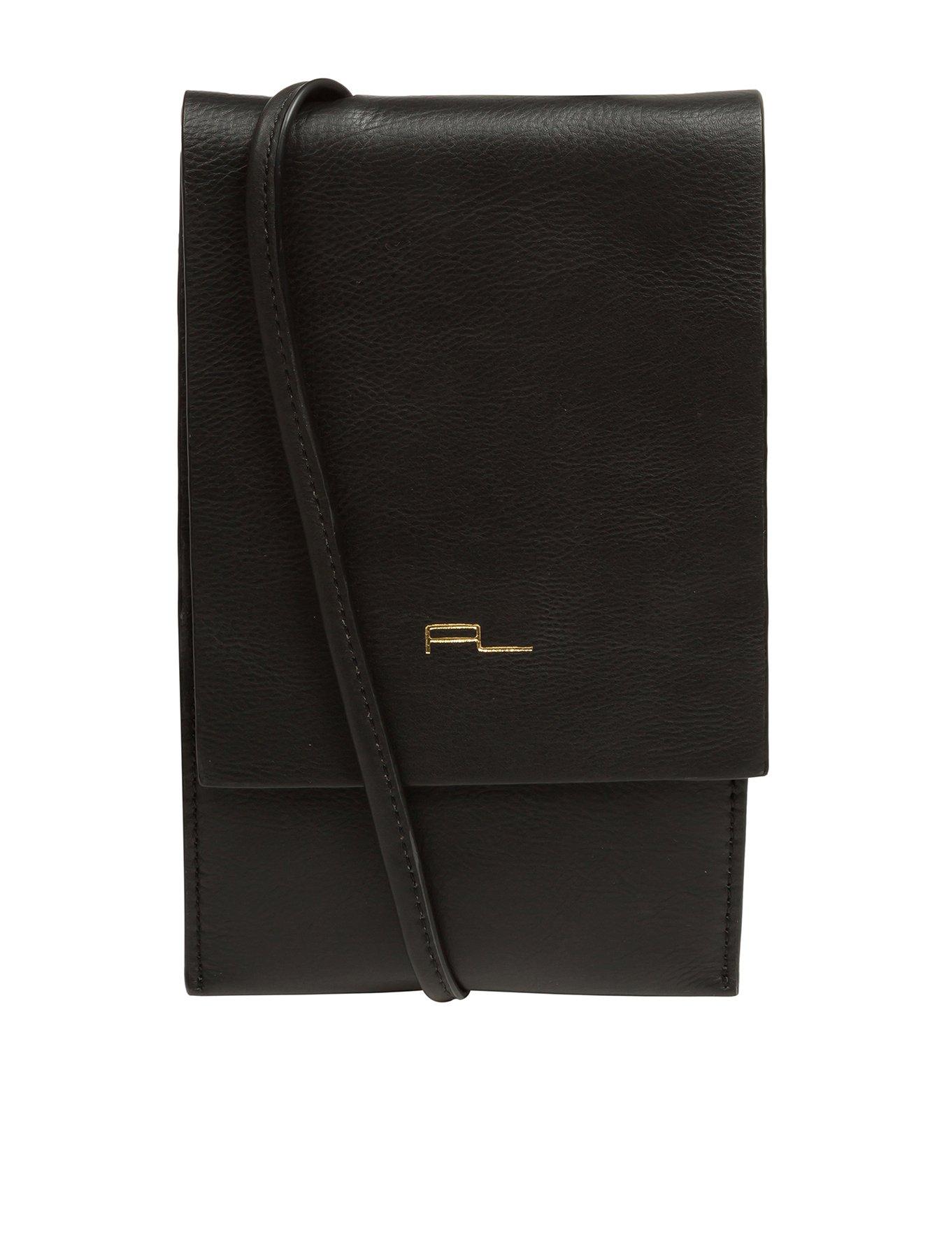 Pure Luxuries London Rina Nappa Leather Cross Body Phone Bag - Black