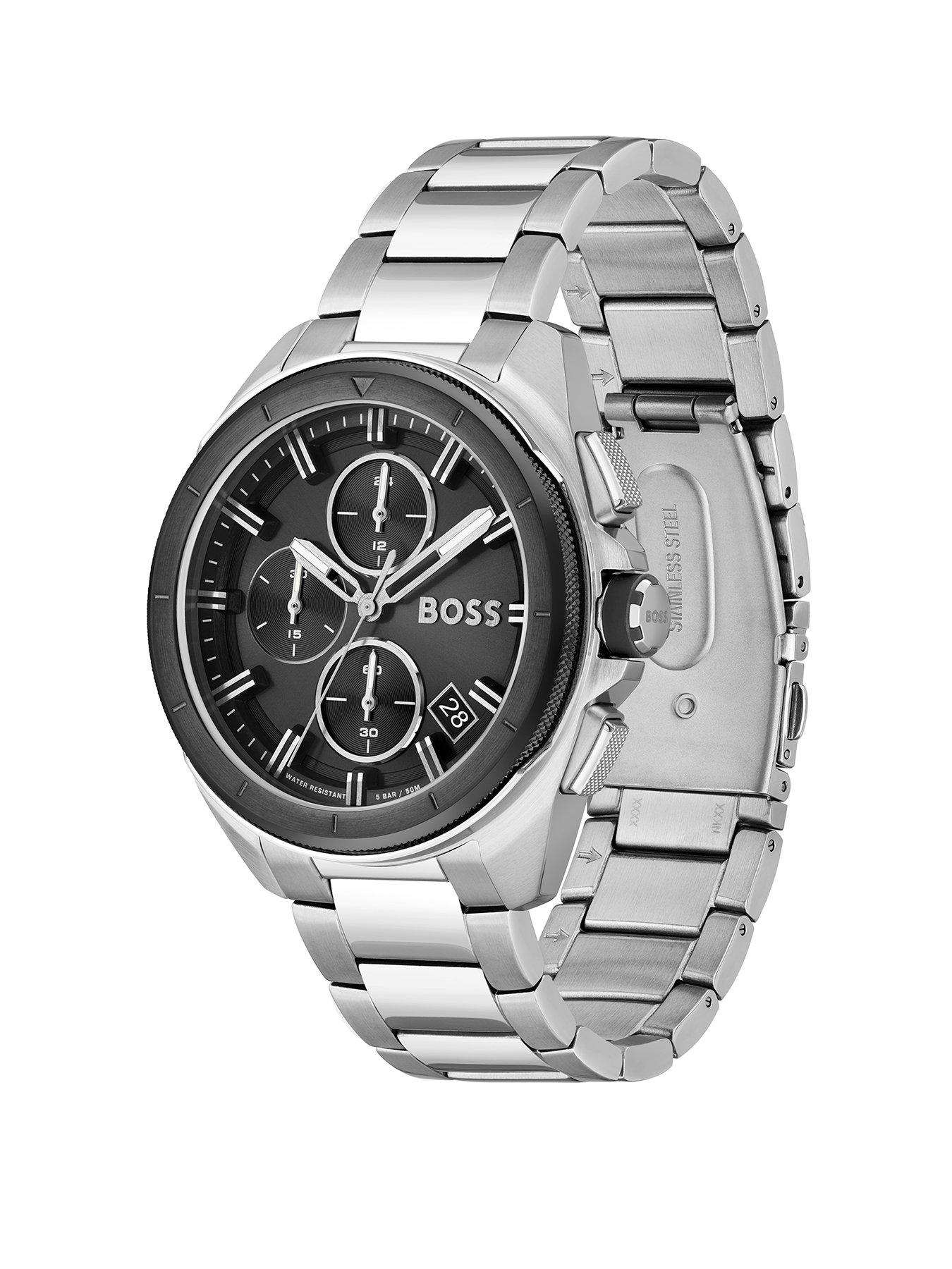 Boss stainless steel black bracelet online watch