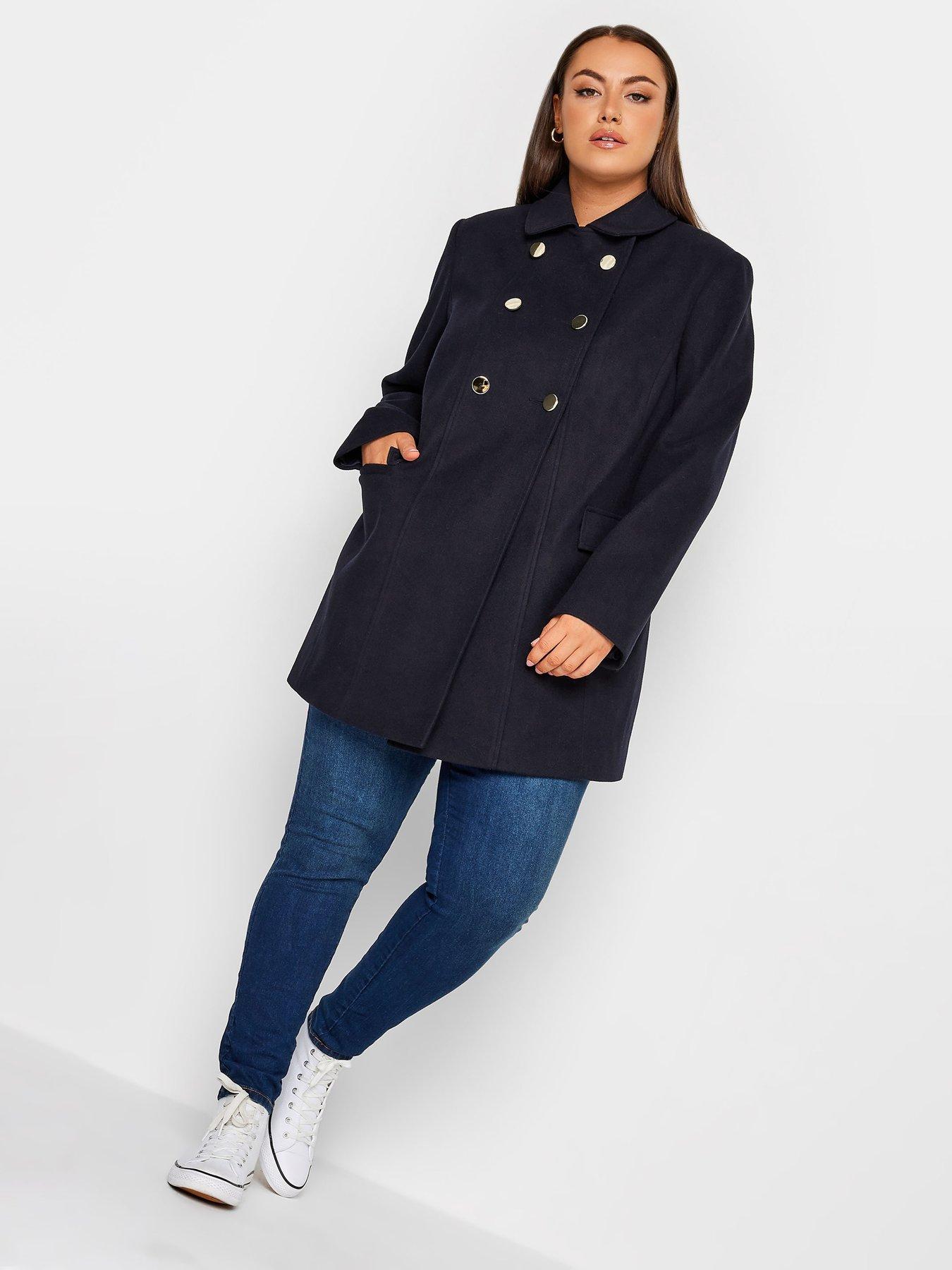 Yours Collared Peacoat Navy very