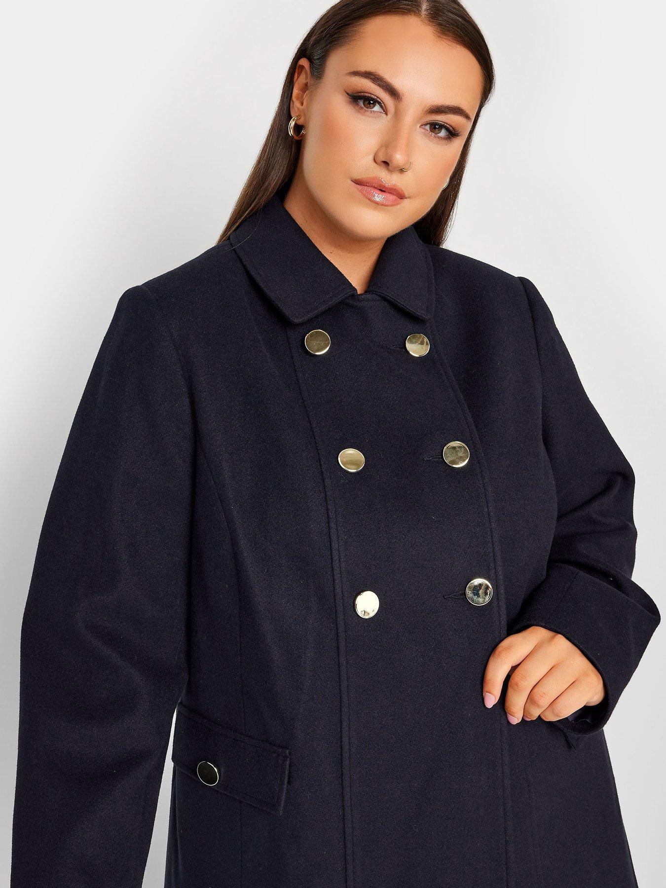 Yours Collared Peacoat Navy Very