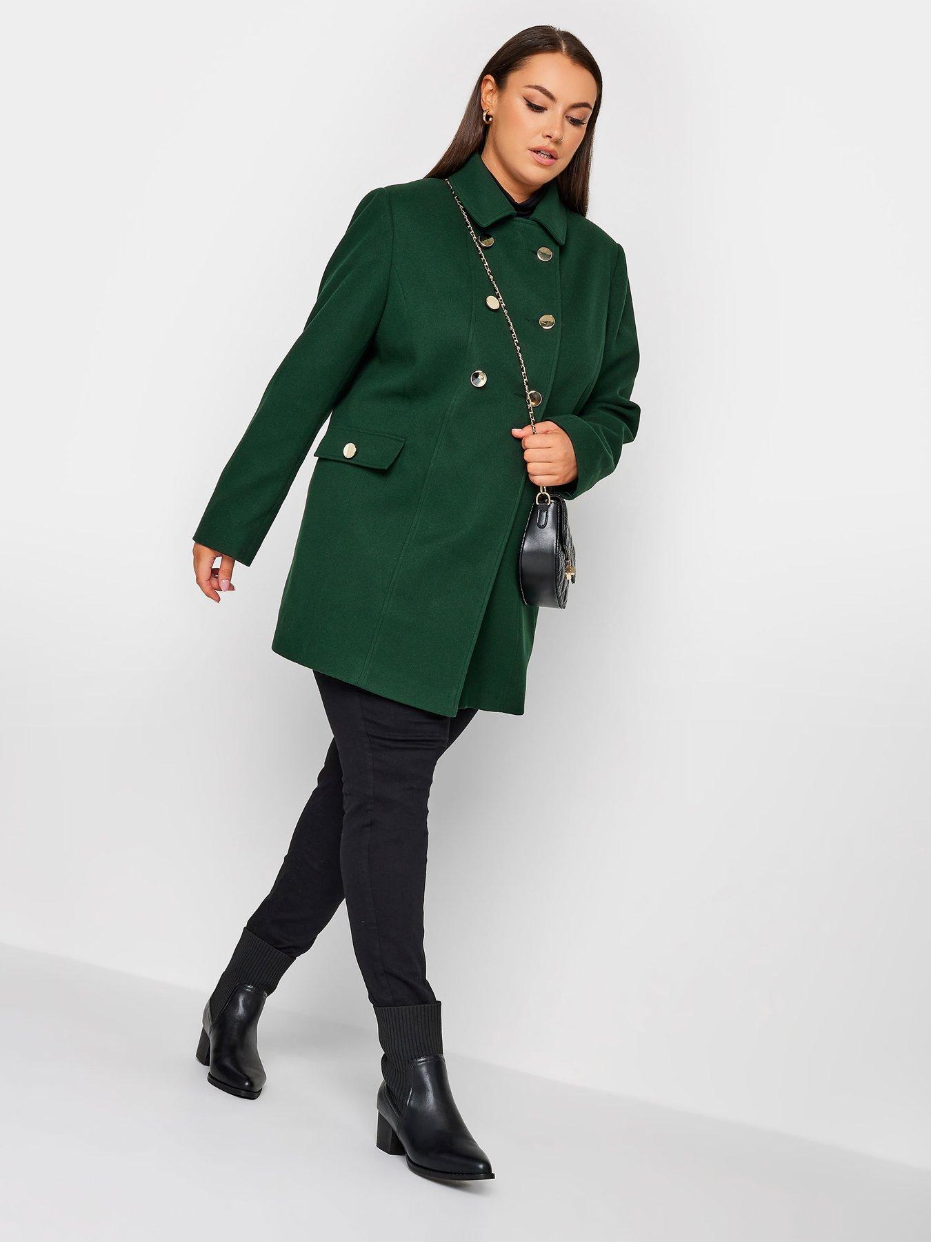 Collared Peacoat Forest Green