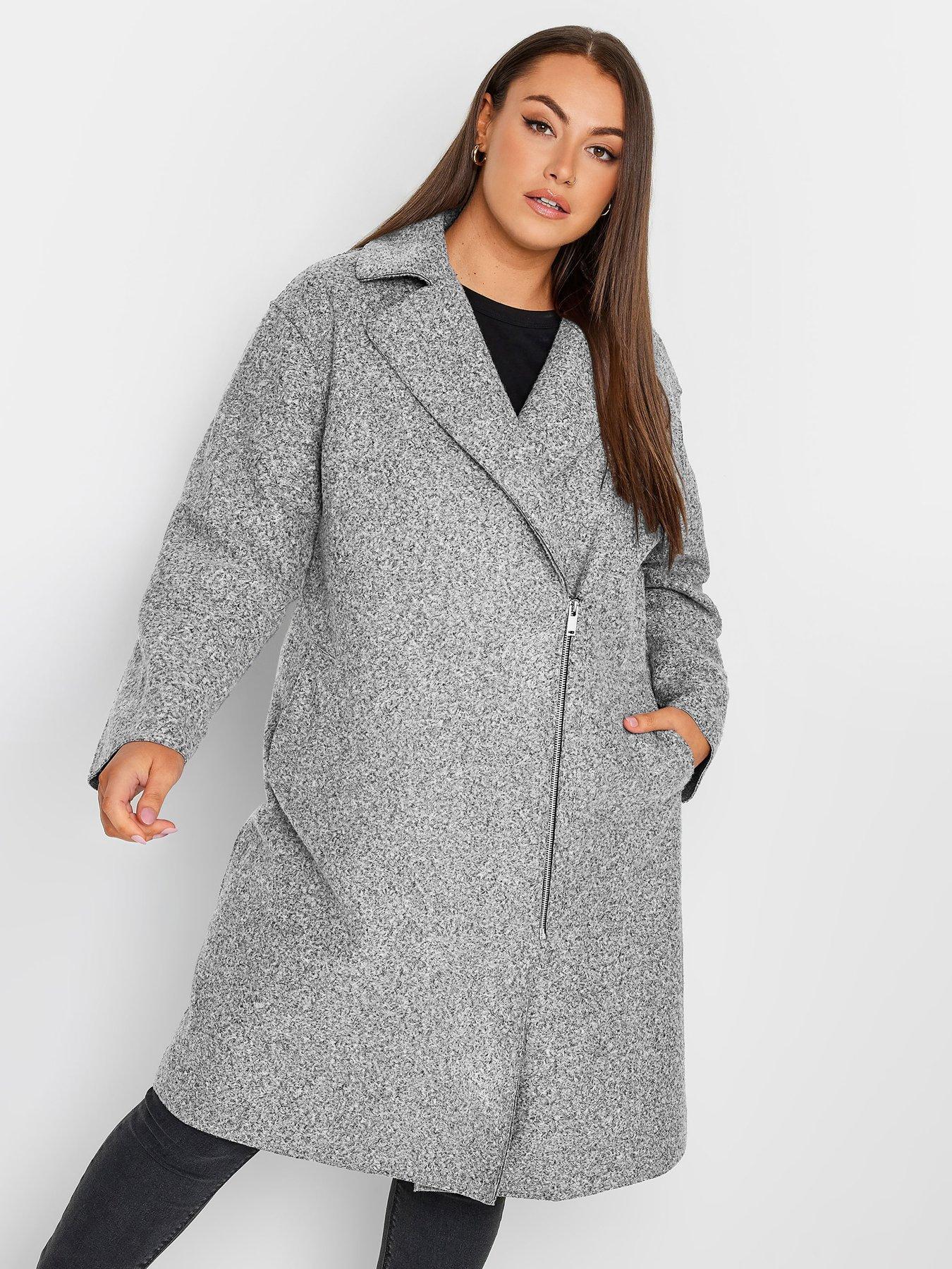 Gray hotsell boucle coat