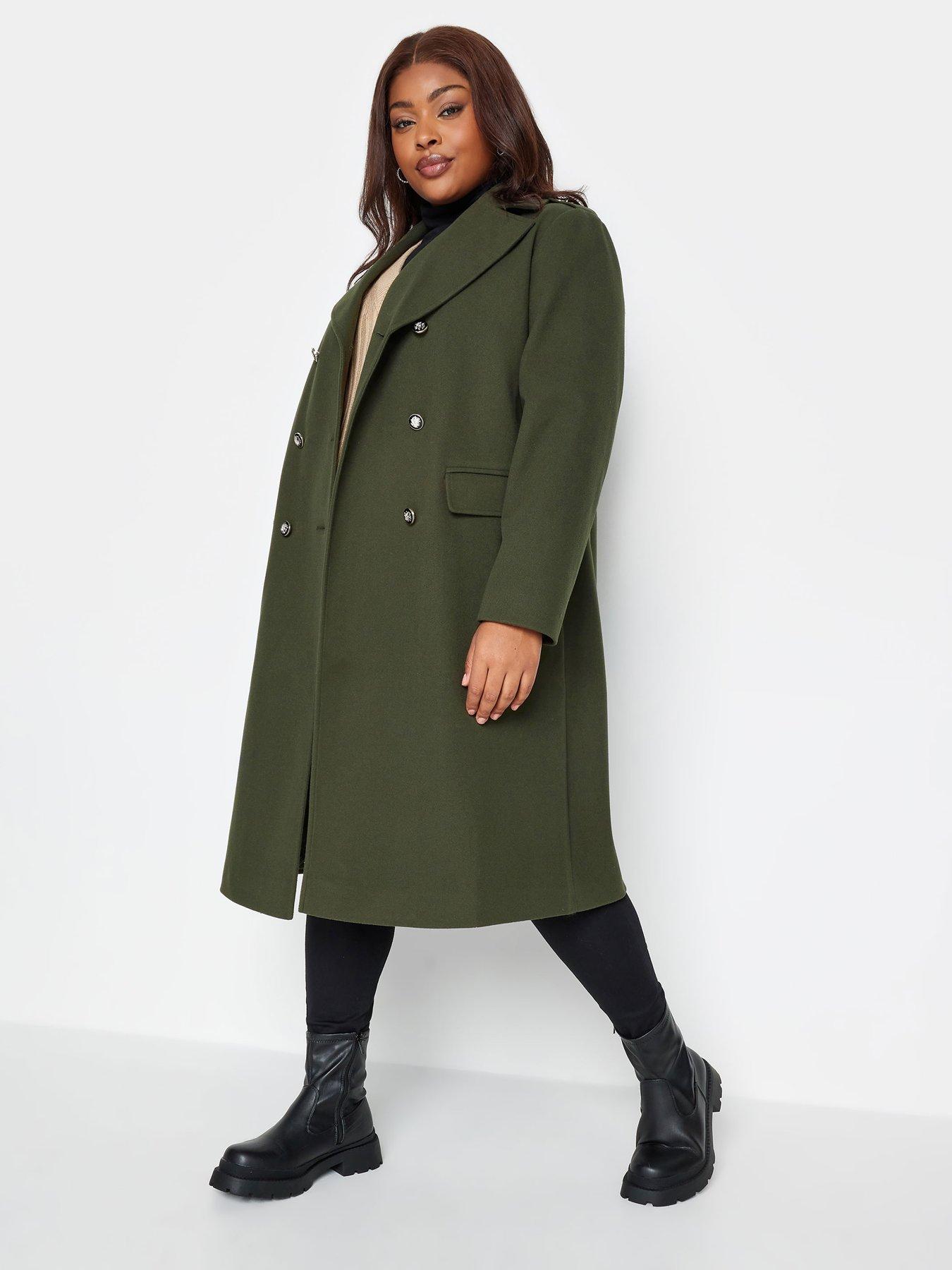 Army green store wool coat