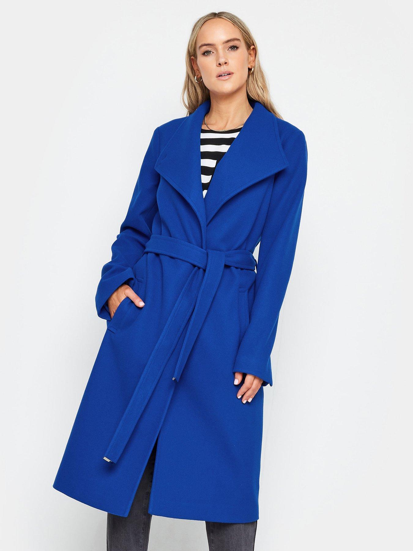 Long blue overcoat sale