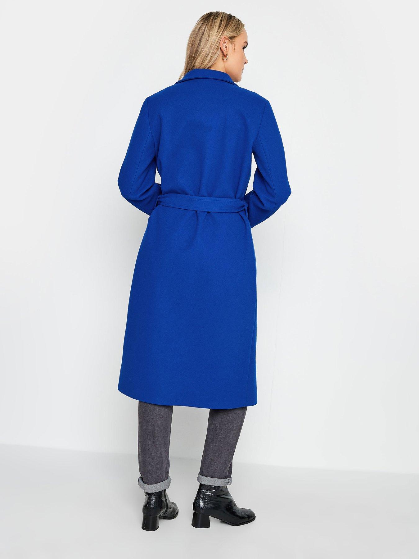 Royal blue wrap on sale coat