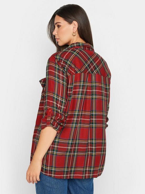 stillFront image of long-tall-sally-red-check-boyfriend-shirt-red